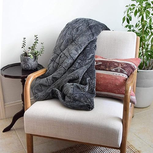 Miniatura 3 de Manta con peso clásica con funda de edredón, sueño tranquilo para adultos y niños, 15 libras, individual (60 x 80), color gris (individual clásico