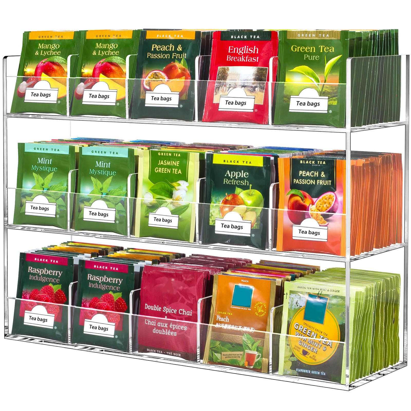BEYGORM Acrylic Tea Bag Organizer for 270 Tea Packets