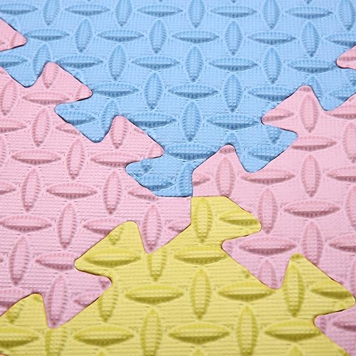 Miniatura 92 de Tapete de juego de espuma para bebé, tapete entrelazado de 0.4 pulgadas de grosor con colores sólidos, tapete de juego suave y no tóxico, tapete