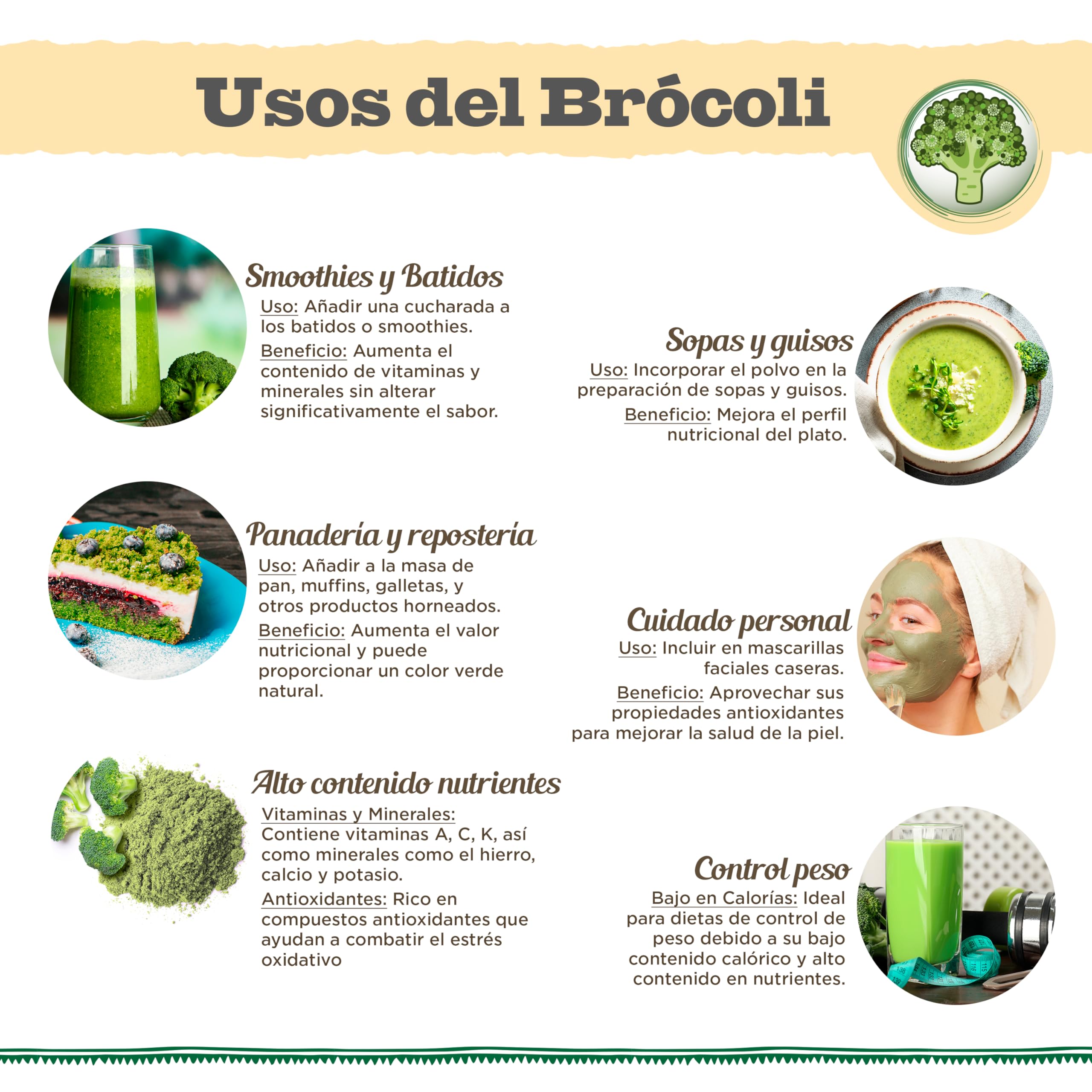 DRASANVI SUPERALIMENTO BRÓCOLI CERTIFICADO BIO - Alto contenido en Fibra + Proteínas + Vitamina C - Opción estupenda para un batido saludable - VEGANO - SIN GLUTEN - 150g