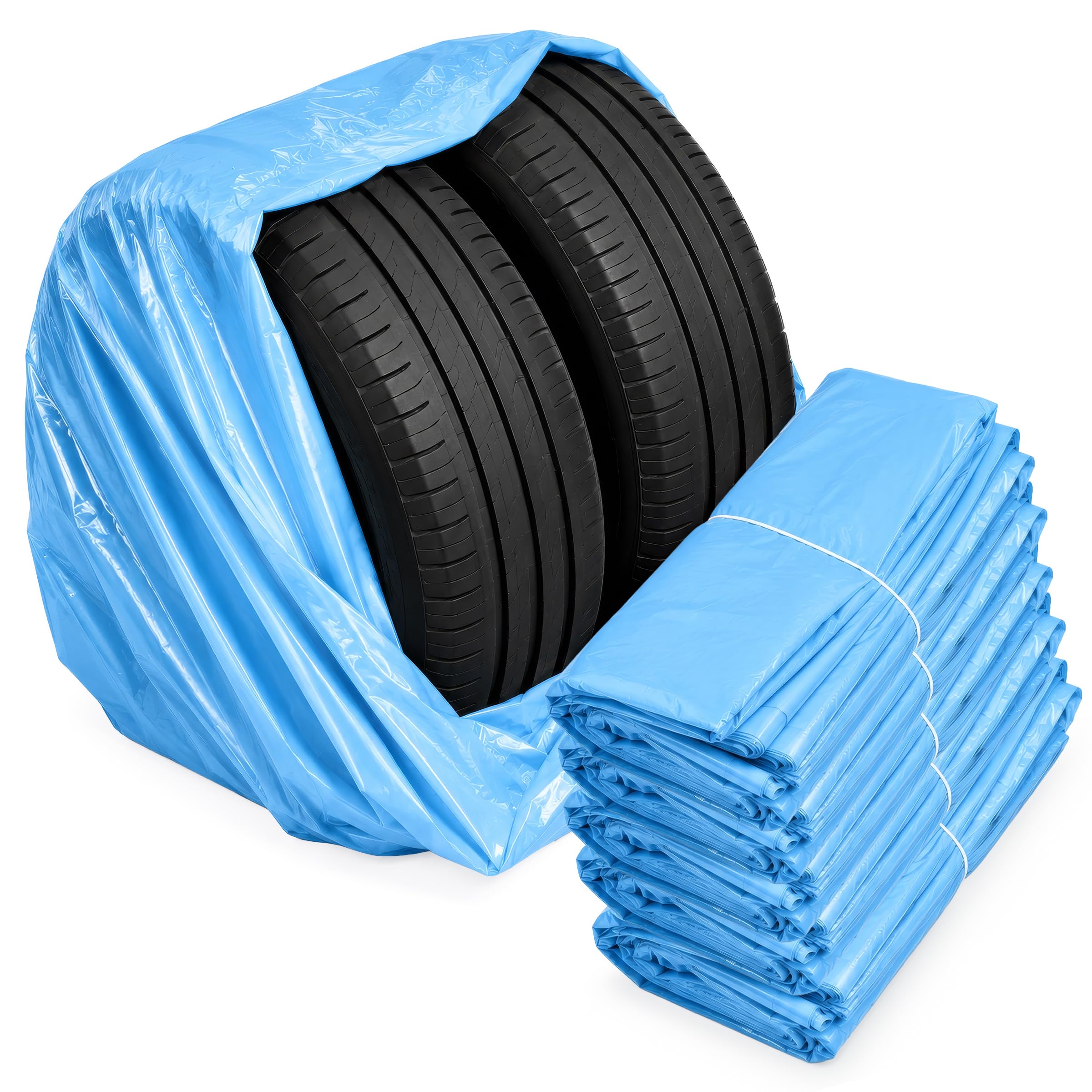 STIX 500 Sachets Roues Pneus Bleus Solides LDPE 100x100 cm Épaisseur 30 μm Transport Stockage Grand Format