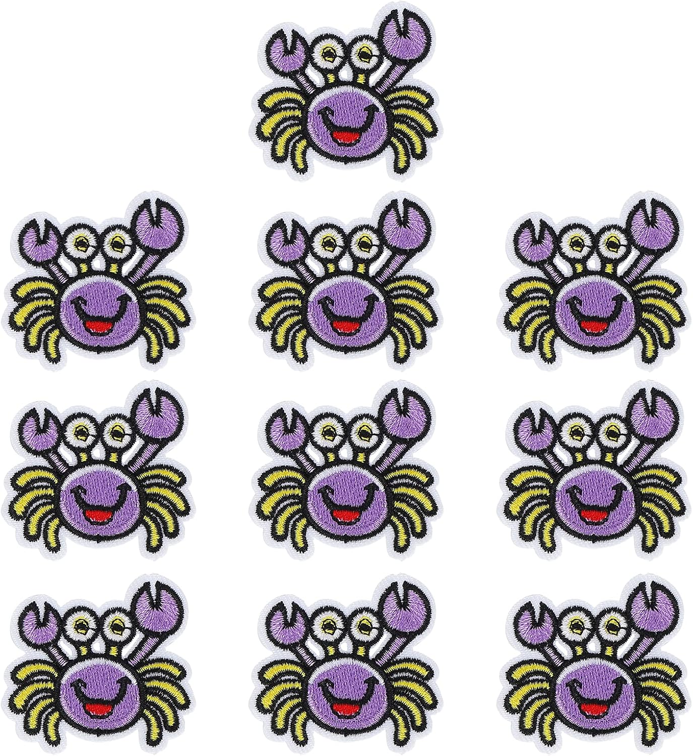 10 Pcs Iron Patches, Cute Sea Animals Embroidered Appliques