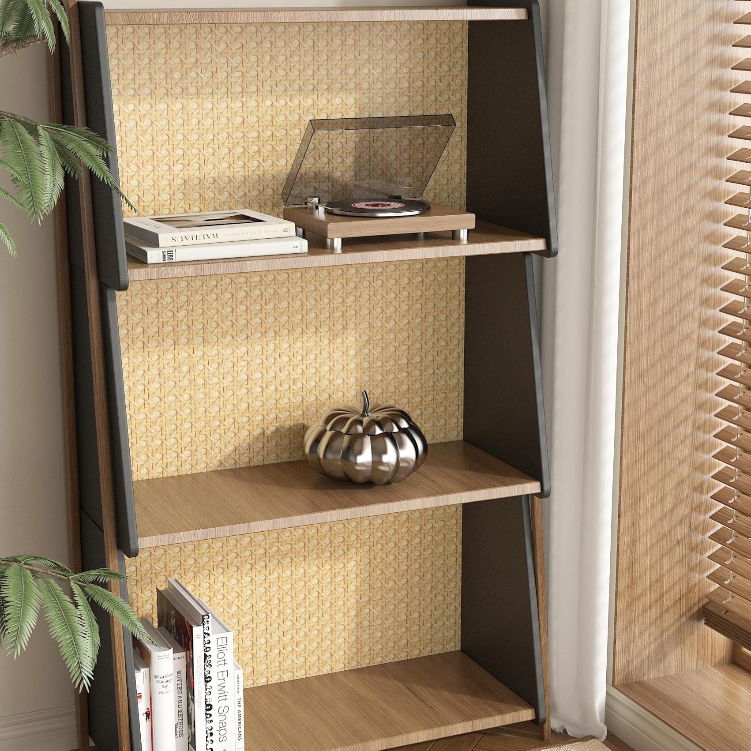 FunStick 60CMx5M Papel Pintado Pared Dormitorio Madera Vinilo Decorativo Puerta Armario Lavable Papel Pintado Efecto Ratan Tejida Caña Vinilo Adhesivo Pared Salon Baño Vinilos Adhesivos para Muebles