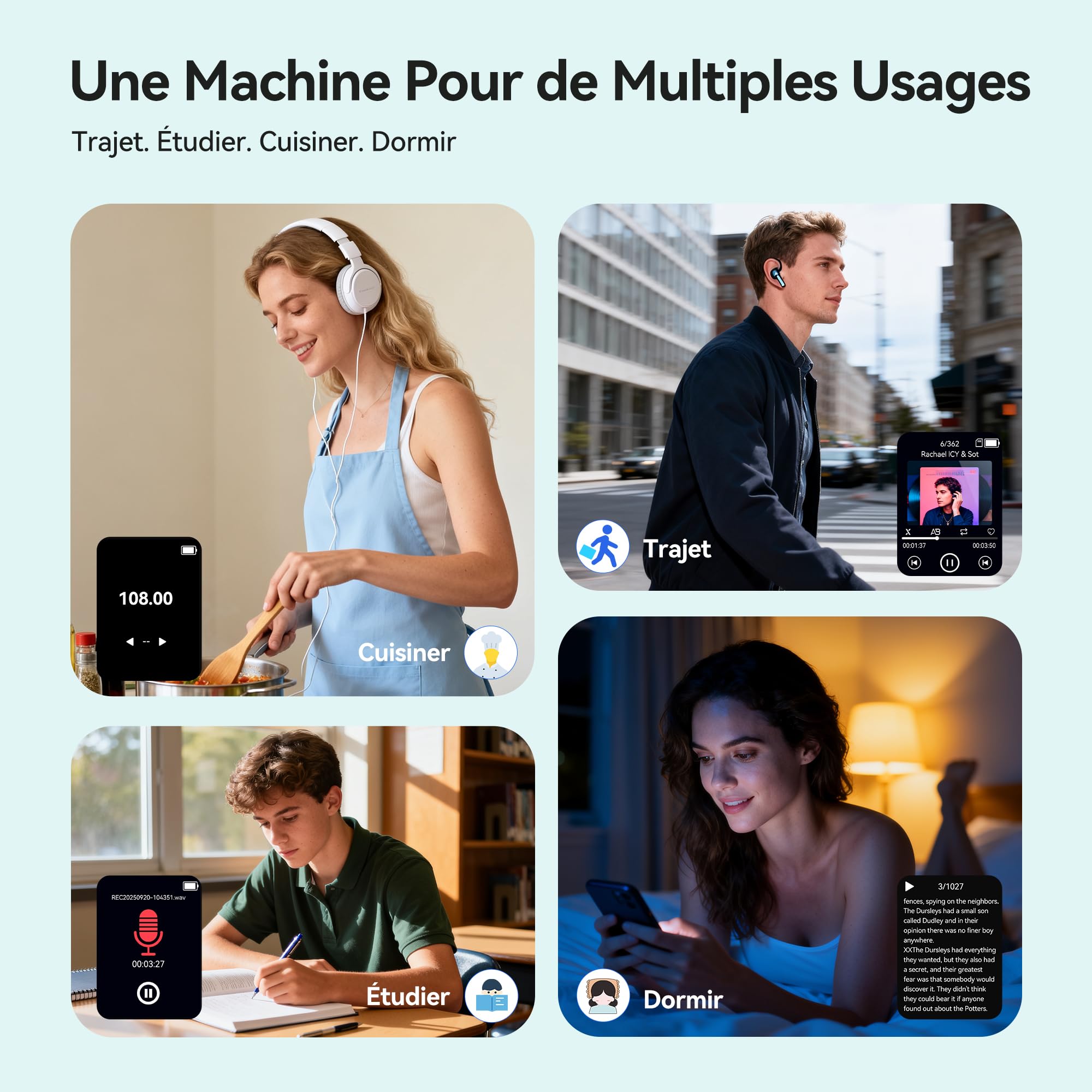 AGPTEK MP3 Bluetooth 5.4,1,8'' Lecteur Musical HiFi avec Haut-Parleur(0 Go) | Avec radio FM,Sans Mémoire Interne,Bouton Tactile Rétroéclairé en Métal, Baladeur Portable Support Carte 128Go Max