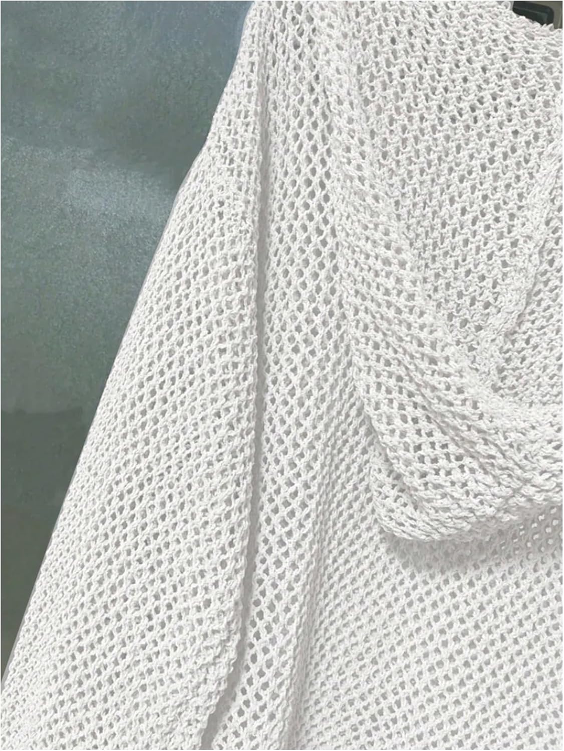 GORGLITTER Women's Beach Cover Up Crochet Sweater Boho Summer Vacation Outfits Long Sleeve Pullover Hoodie Knitwear - Image 3