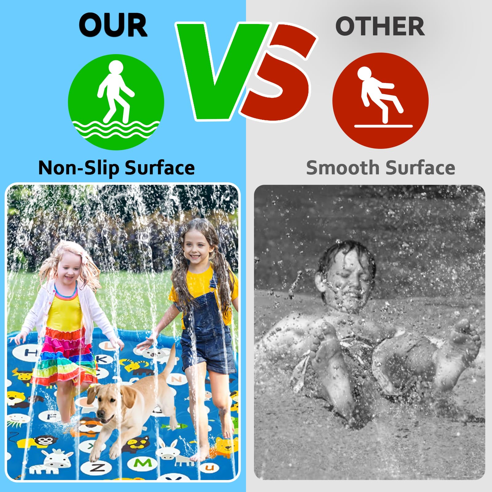 67 Splash Pad pour 3 Ans Enfants Tapis de Jeu d'eau Splash Play avec Alphabet & Animaux Jouets pour Enfants Jeu d'eau D'éTé Extérieurs pour l'été | Leroy Merlin