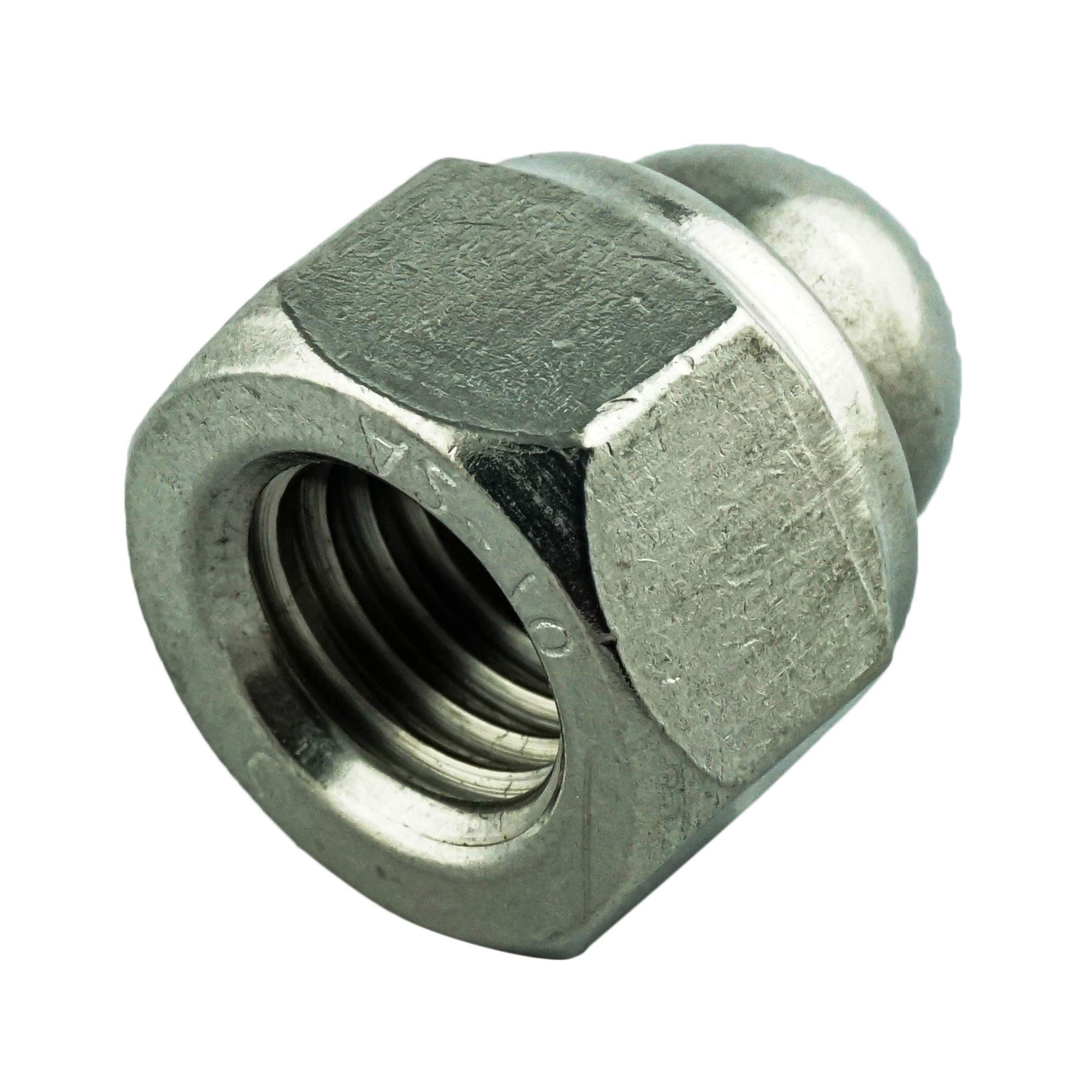 AGBERG M10 (100 unidades) tuercas autoblocantes con pieza de sujeción, acero inoxidable VA A2 V2A – tuercas hexagonales – tuercas de parada – DIN 986