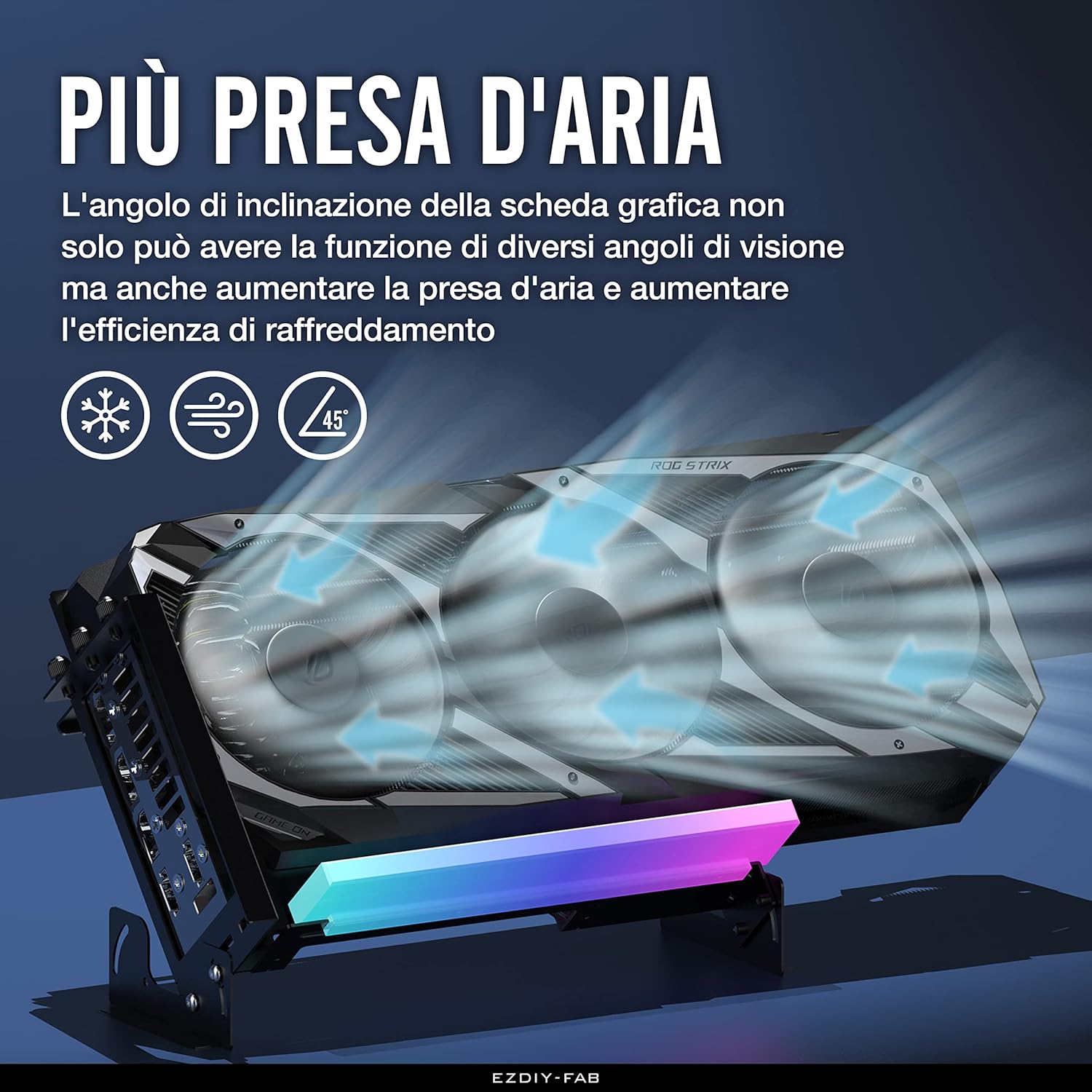 EZDIY-FAB Supporto per GPU PCIe 4.0 per Schede Grafiche,Regolazione Multi-Angolo con Modulo LED ARGB 5V 3Pin,Kit di Supporto VGA per Schede Video con Cavo Riser PCIe 4.0 X16 Gen4 17cm/6.69in-Nero EZDIY-FAB Supporto per GPU PCIe 4.0 per Schede Grafiche,Regolazione Multi-Angolo con Modulo LED ARGB 5V 3Pin,Kit di Supporto VGA per Schede Video con Cavo Riser PCIe 4.0 X16 Gen4 17cm/6.69in-Nero