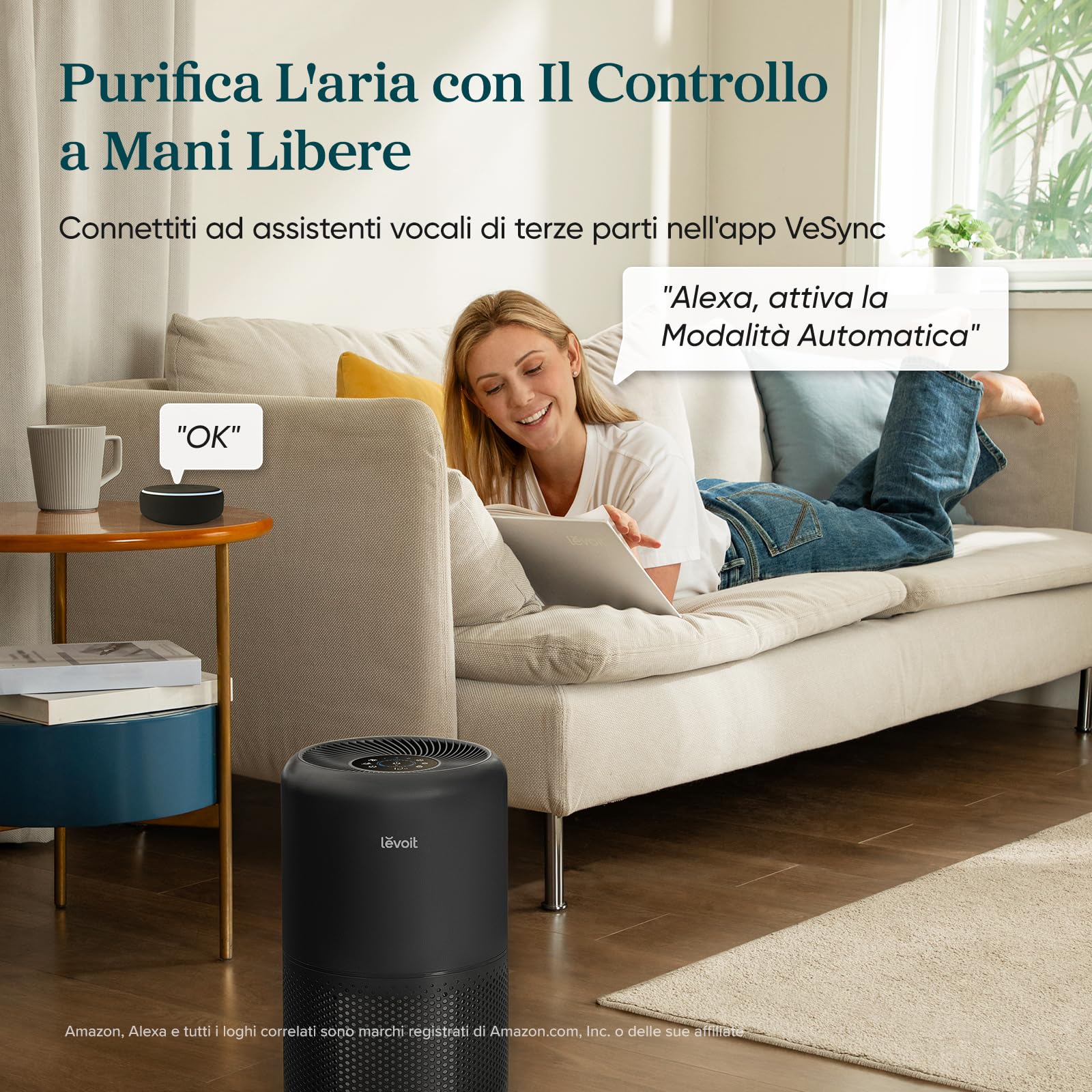 Levoit Purificatore d'Aria Smart per Allergie, CADR 258m³/h, 54㎡, Nero — immagine 2 di 16