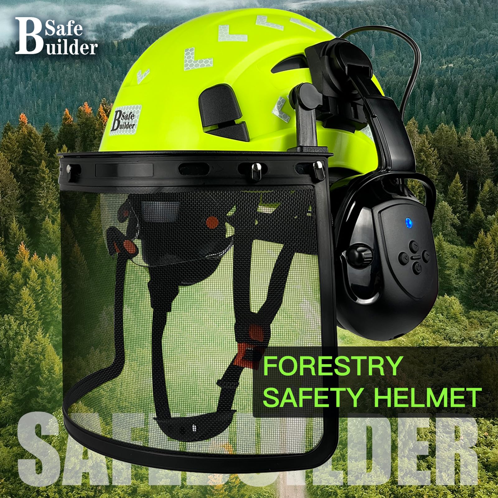SAFEBUILDER Forestry Chainsaw Tree Work Safety Helmet Vented Hard