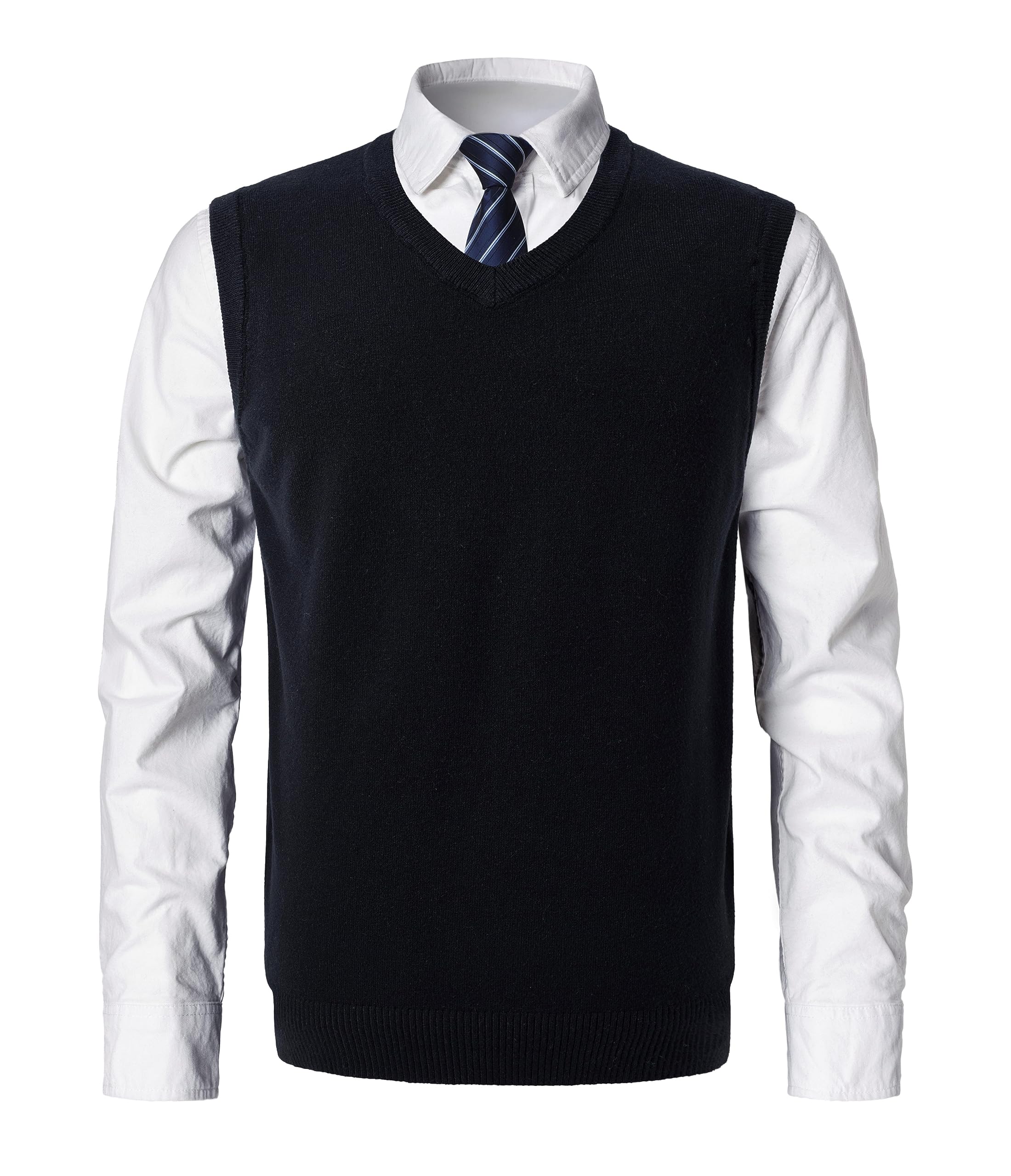 Hombre Invierno Sin Mangas con Cuello En V Chaleco Casual de Negocios Casual Suéter Sin Mangas Punto Chaleco suéter Caballero Suéter Cardigans Tank Tops
