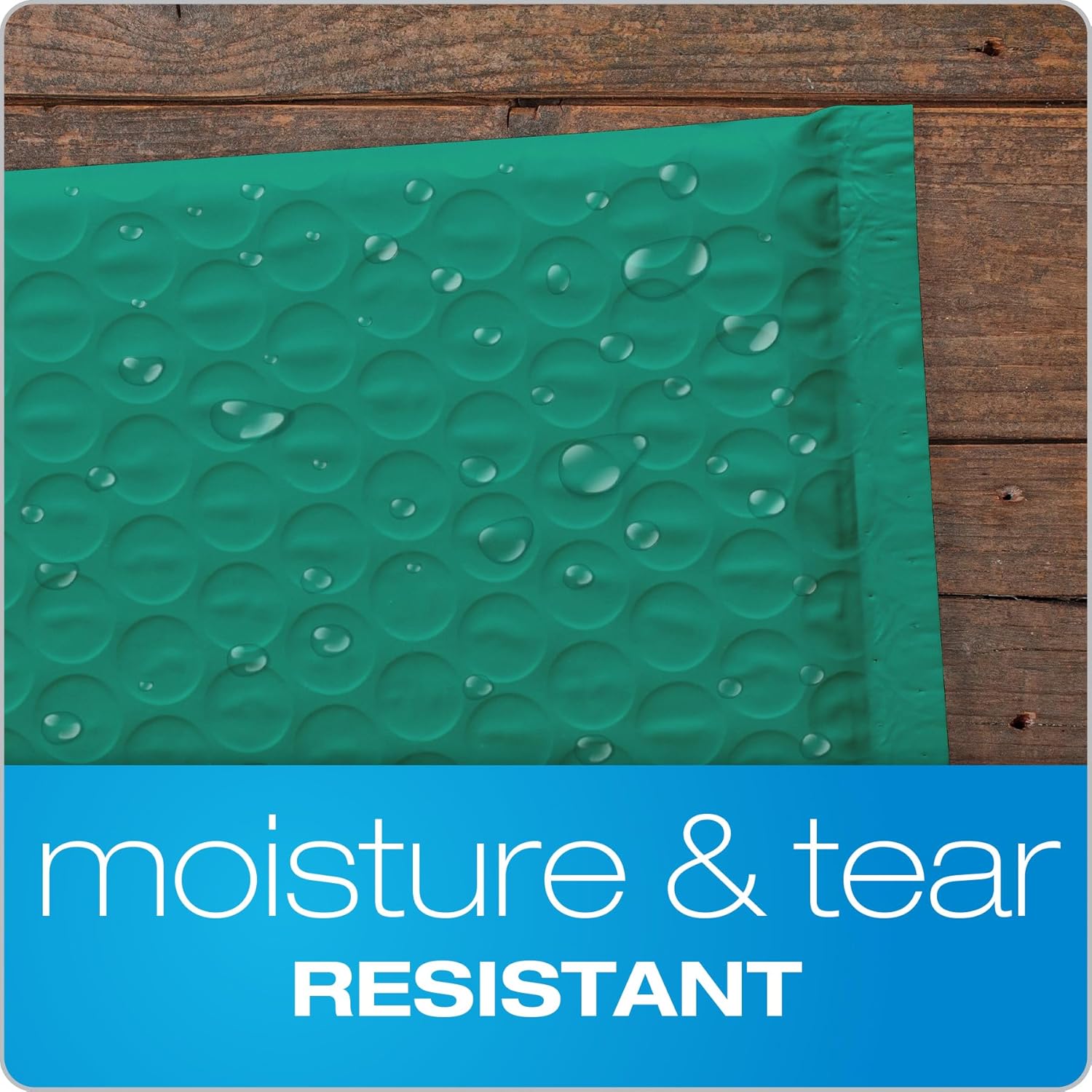 Quality Park Bubble Mailers, 6" x 9", Turquoise Poly Mailers, Padded Envelopes, Shipping Bags, Water Resistant, Self Seal, 50 Per Box (QUA85913)
