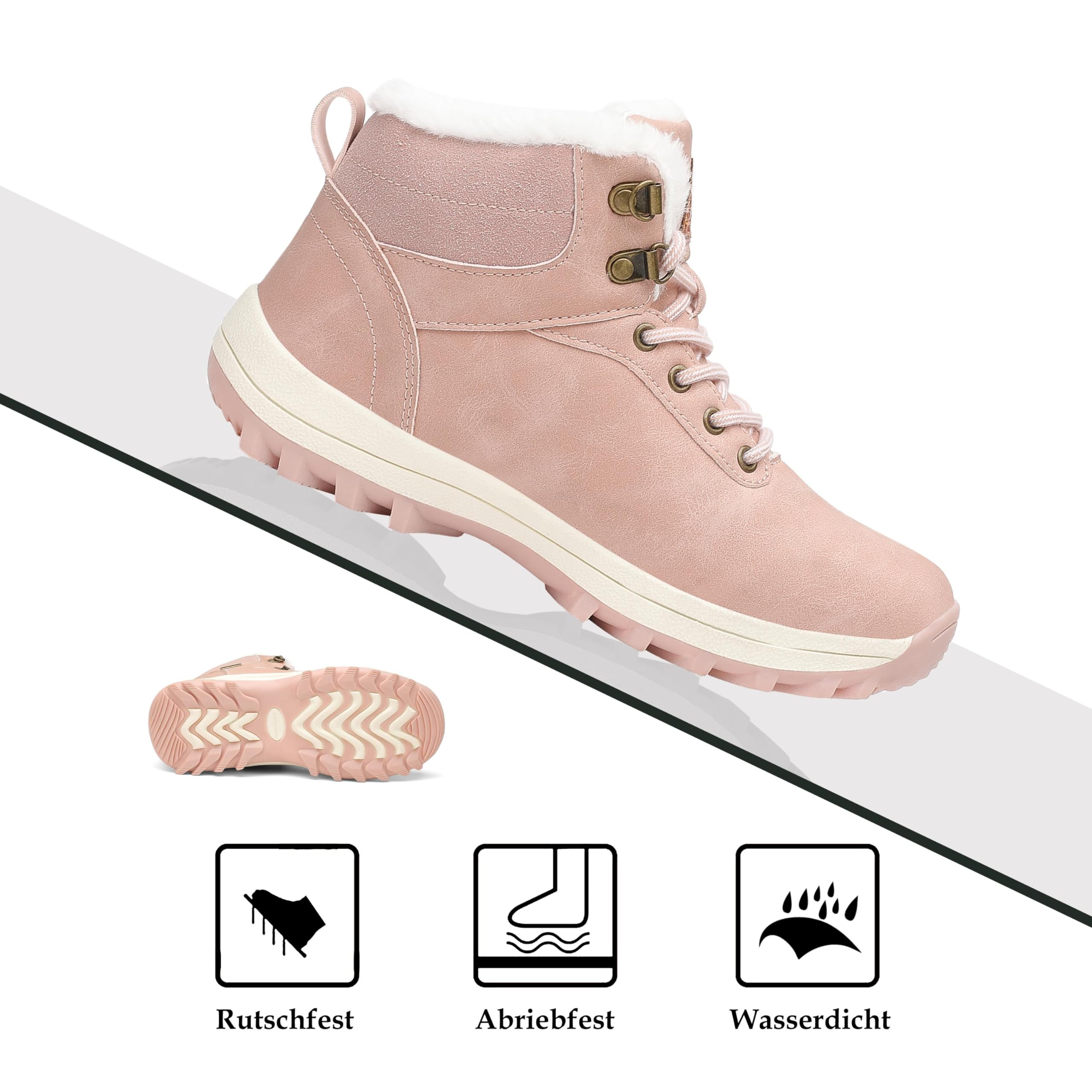 Mishansha Uomo Scarpe Invernali Donna Stivali da Neve Calda Impermeabili Outdoor Sneakers da Trekking Taglia 36-48 EU