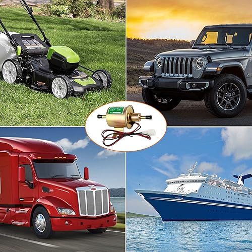 Miniatura 7 de Bomba de combustible eléctrica universal de 12 V - Bomba de combustible en línea de baja presión de 12 voltios para cortacésped, carburador, motor