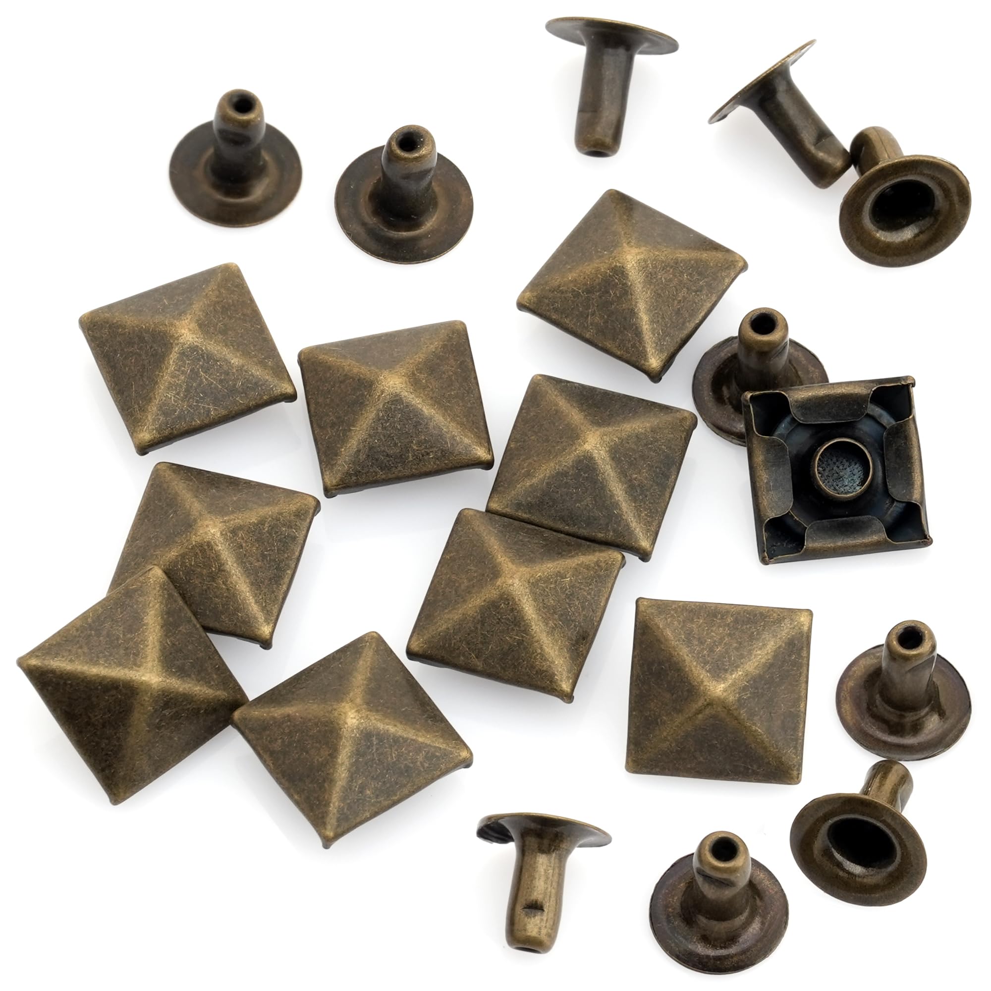 Amazon.com: CRAFTMEMORE 100pcs Spike Rivet Pyramid Rapid Rivet