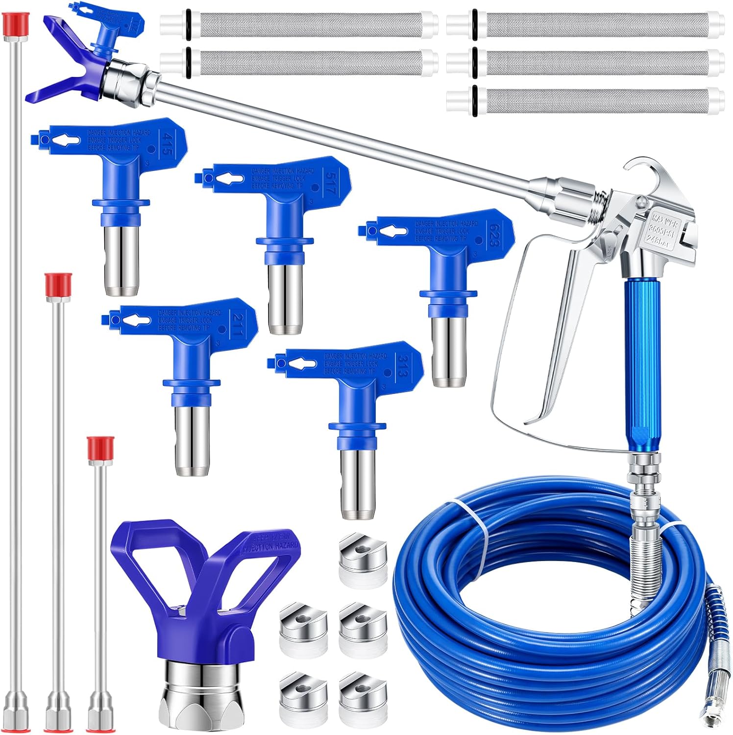 16 Pieces Paint Sprayer Hose Set, Airless Paint Sprayer Hose Kit with