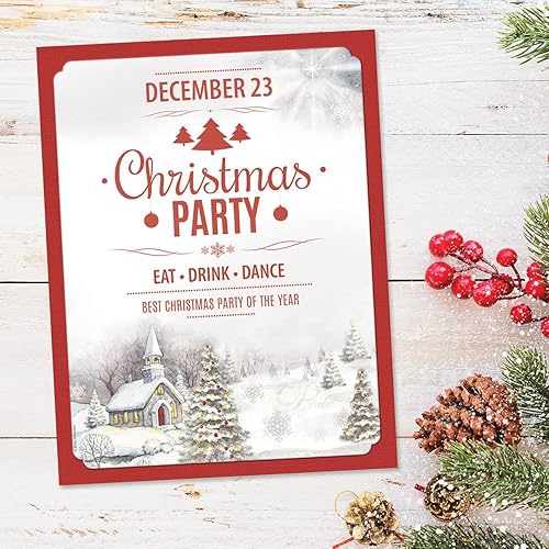 Vista 60 de Papel para cartas con pequeños árboles navideños, juego de 25 papeles de Navidad de 8 1/2 x 11 pulgadas, papel compatible con computadora