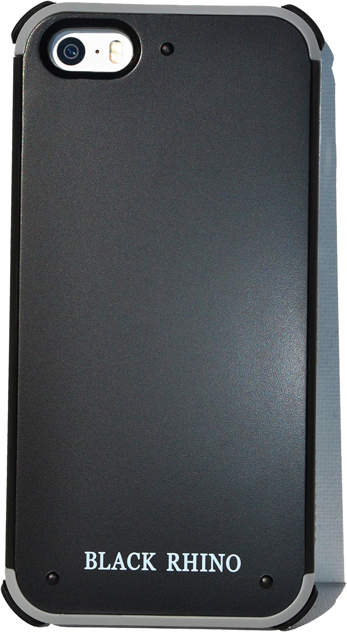 iPhone 5S Case Black Protective Hybrid Dual Layer Combo Case with Extra Padded Protection for Four Corners Skin Case Cover for the iPhone 5S 5G 5: Black Rhino (Black Color)