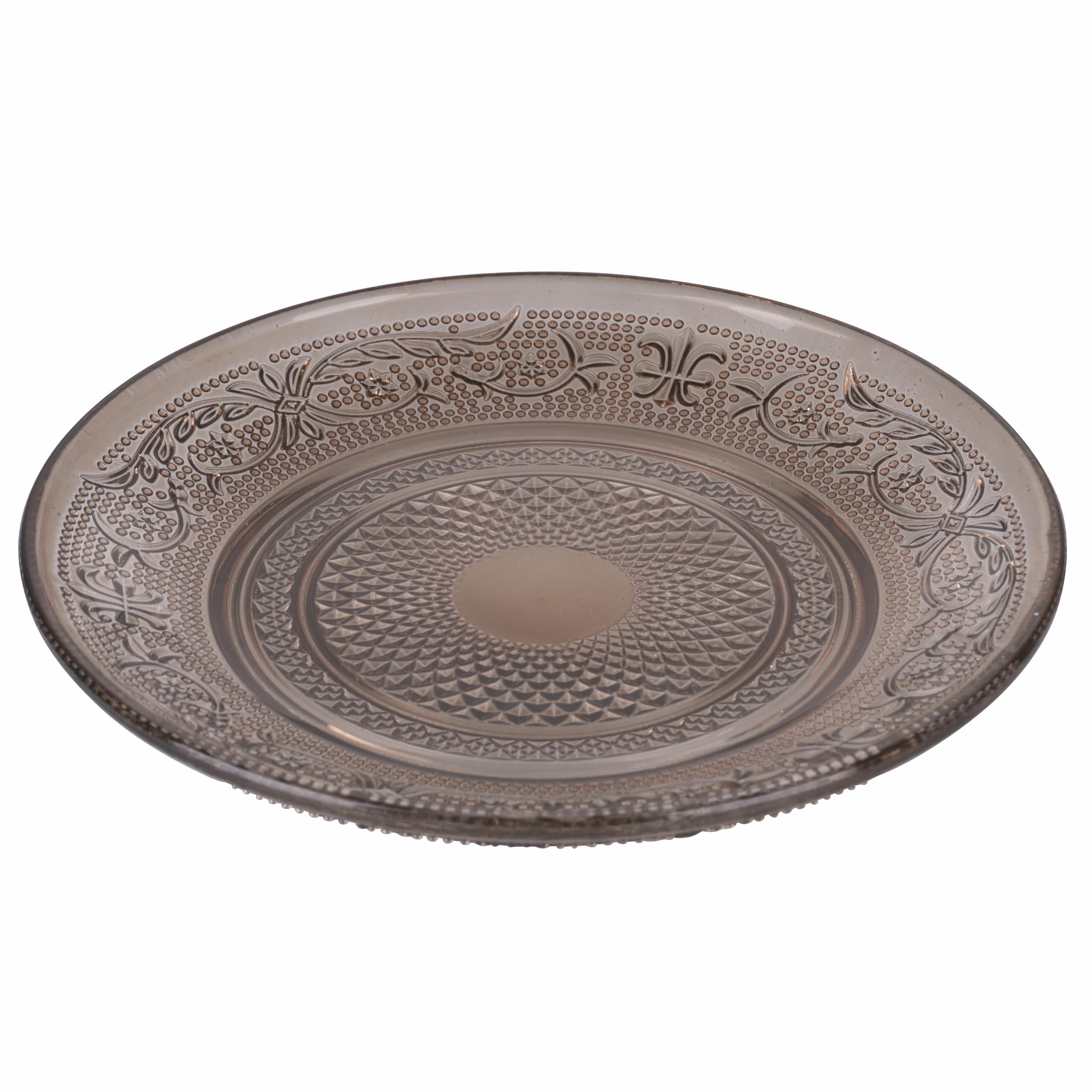 Villa d'Este Home Tivoli Set 6 Piattino pane Ø 15 cm in vetro, Imperial Chocolate