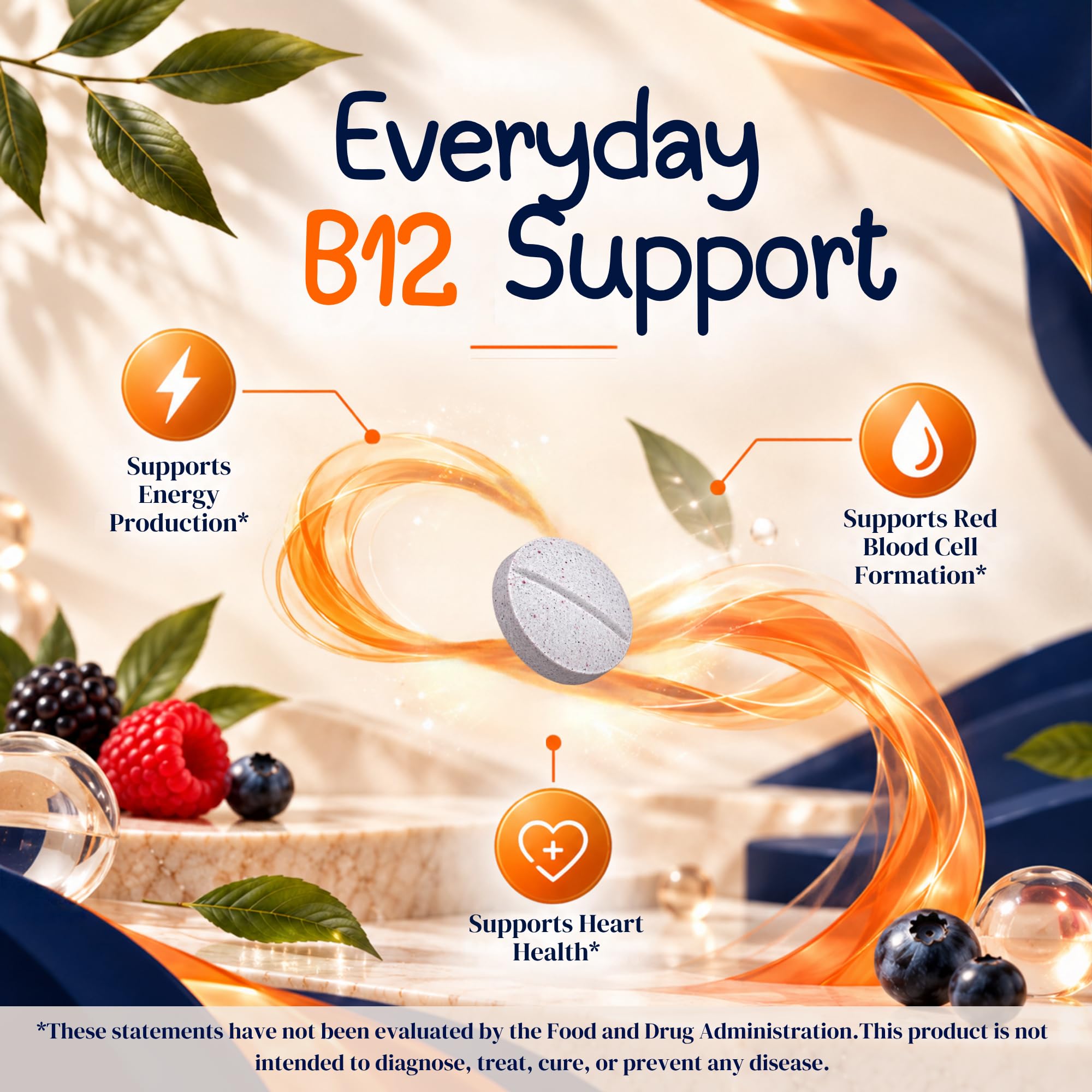 Vitamatic Vitamin B12 1000 mcg Fast Dissolve – 60 Tablets – Natural Berry Flavor – Supports Energy Metabolism & Nervous System Health — Amazon image 4
