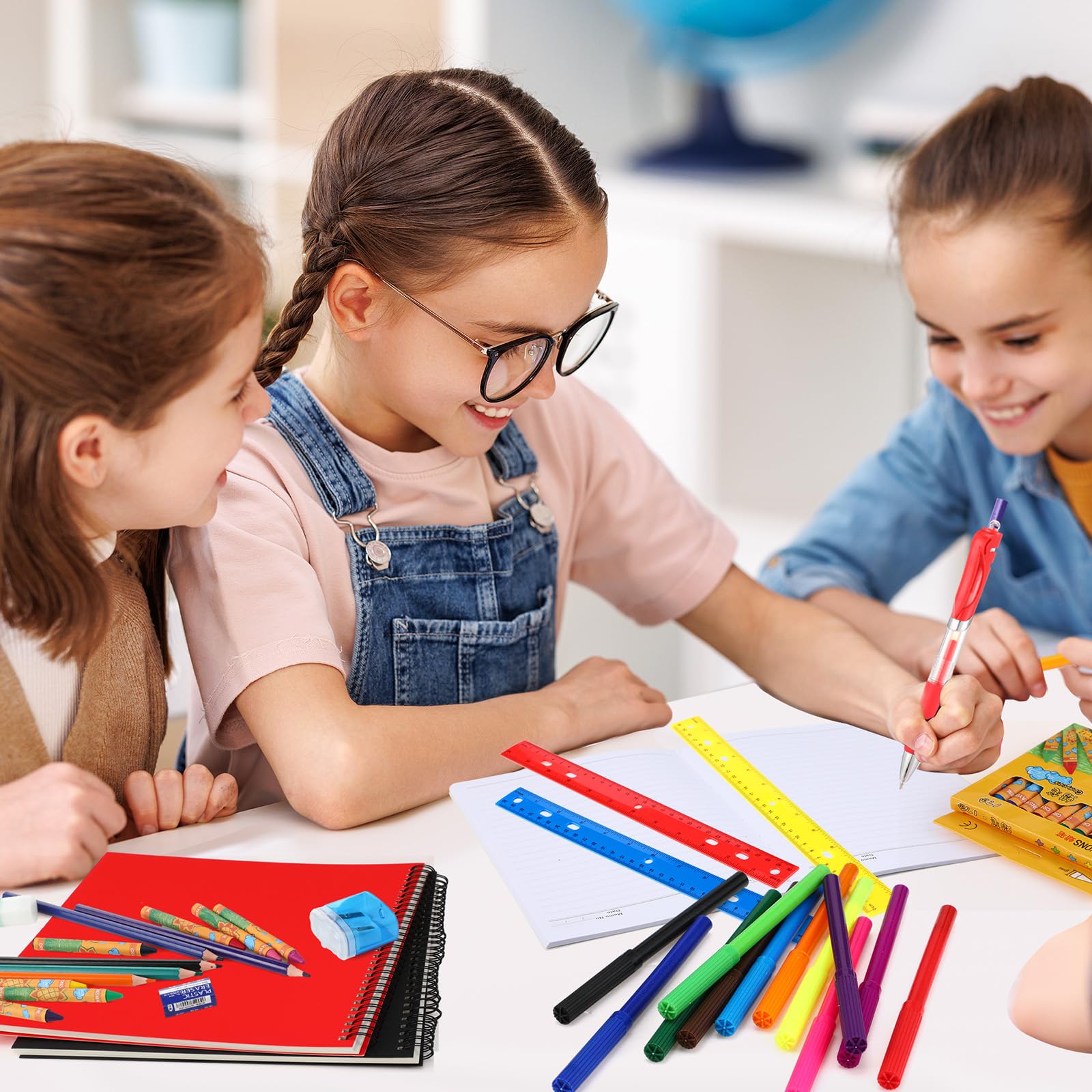 Gilprop 6 set di forniture scolastiche 88 pezzi forniture per il rientro a scuola per studenti forniture essenziali kit pacchetto include matita, quaderno, righello, colla, forbici, note appiccicose