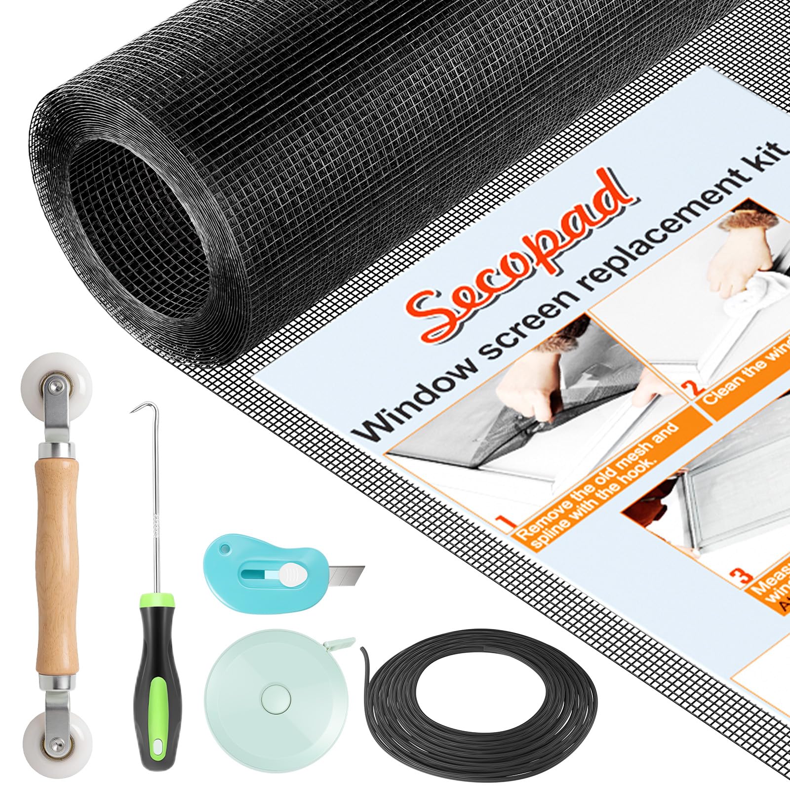 Secopad Window Screen Repair Kit - door hardware and locks | Mubboo