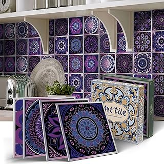 12Pcs Purple Tile Stickers 5.9