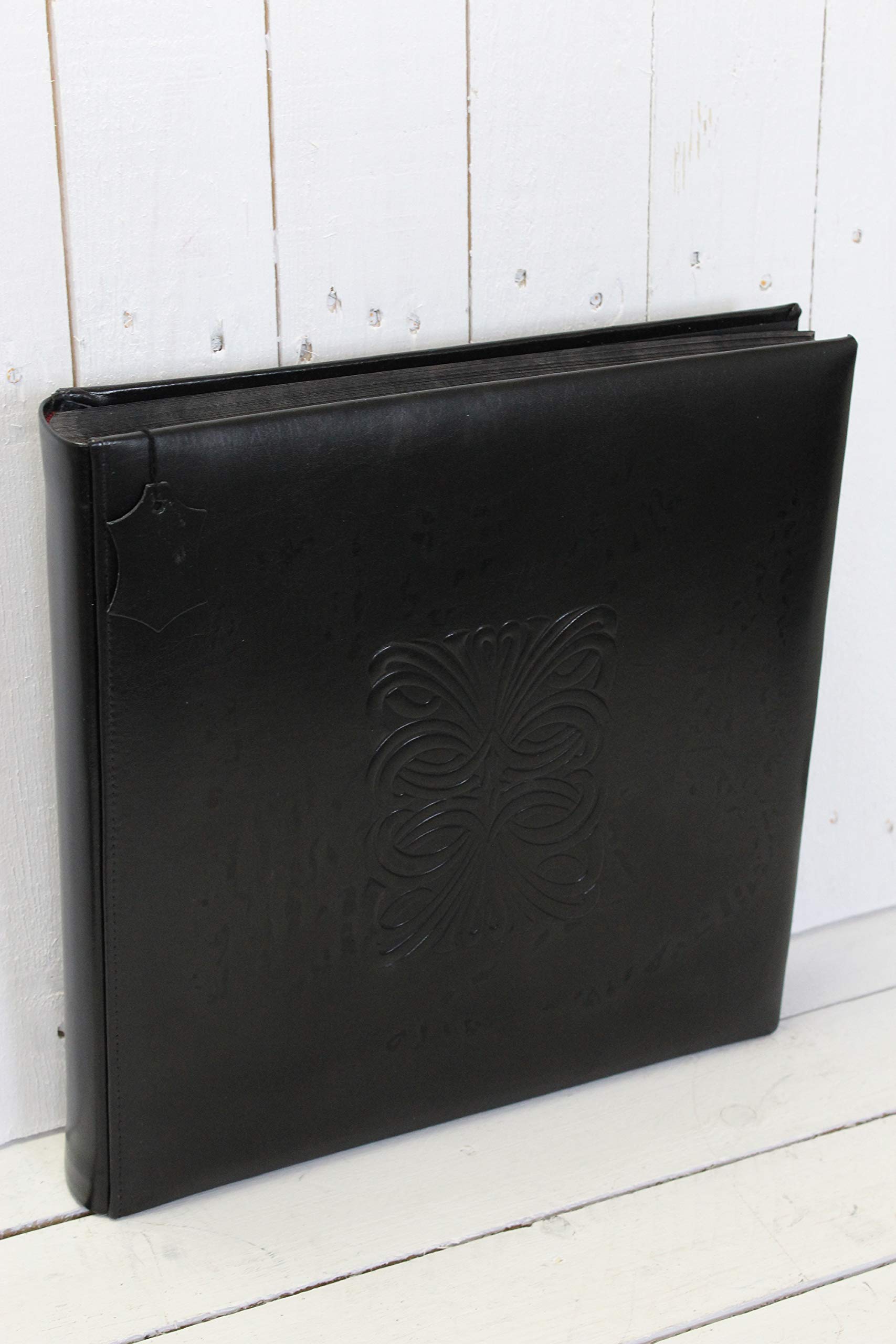 Álbum fotográfico 35x35 Cuero Negro. 40hojas Lisa Negra + Hoja Seda. Álbum de Scrap, Detalle de Bodas, Aniversarios, comuniones, Celebraciones