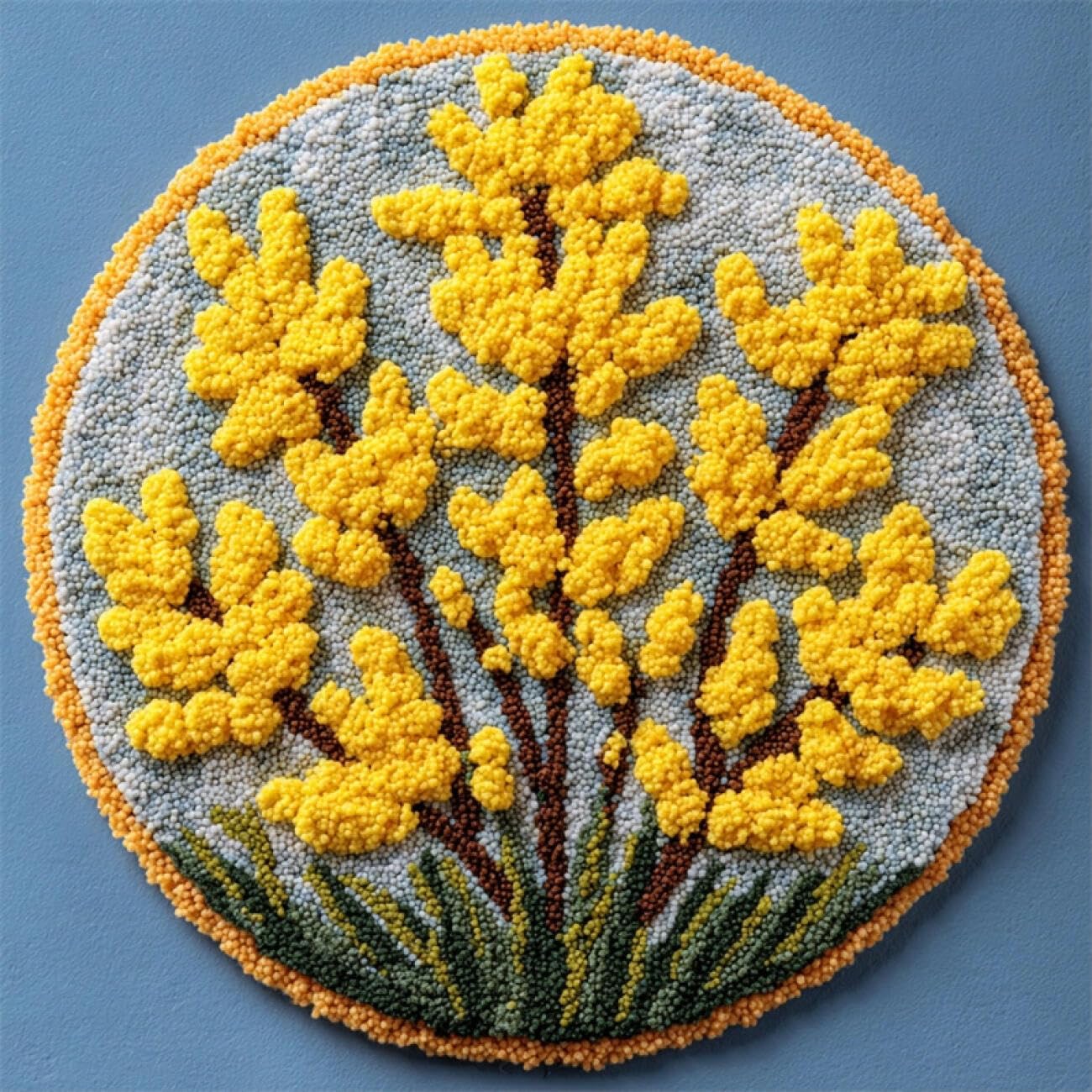 Kitquiver Tapestry Kits for Adults Golden Flowers 60x60cm