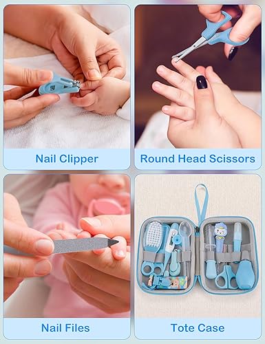 Miniatura 6 de OTTOLIVES Kit de cuidado de la salud y aseo del bebé, regalo 15 en 1 para baby shower con lima de uñas, peine de cepillo para el cabello, cepillo de