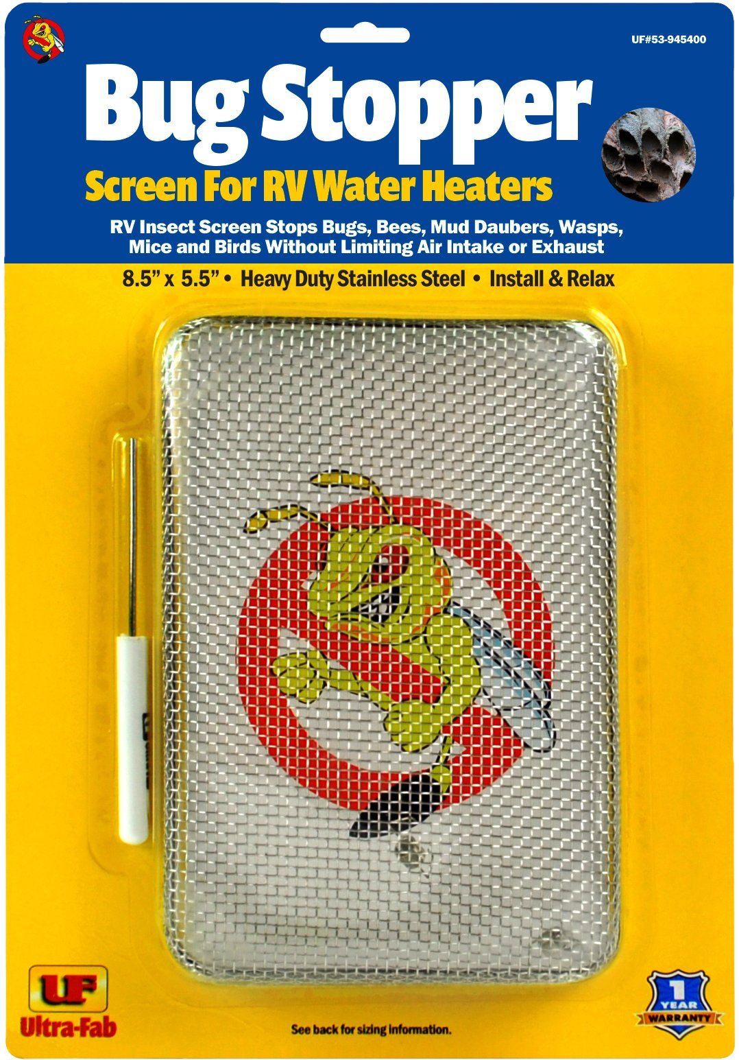 Ultra-Fab Bug Stopper Screen for RV Water Heater Outside Fittings 53-945400