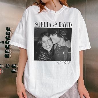 UrbanNEST Personalized Couple Photo Shirt, Couples Hoodies, Tshirt With Picture Customized, Anniversary Tshirts, Couple Shirt, Matching Gifts for Couples, Gifts for Her, Birthday, Christmas