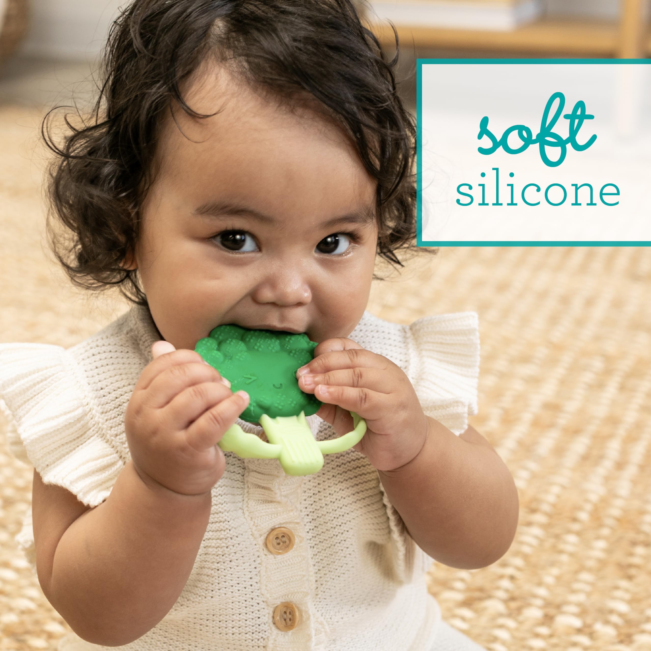 Infantino Lil’ Nibbles Textured Silicone Teether, BPA-Free Baby Teething Toy, Soft, Easy to Hold - Image 3