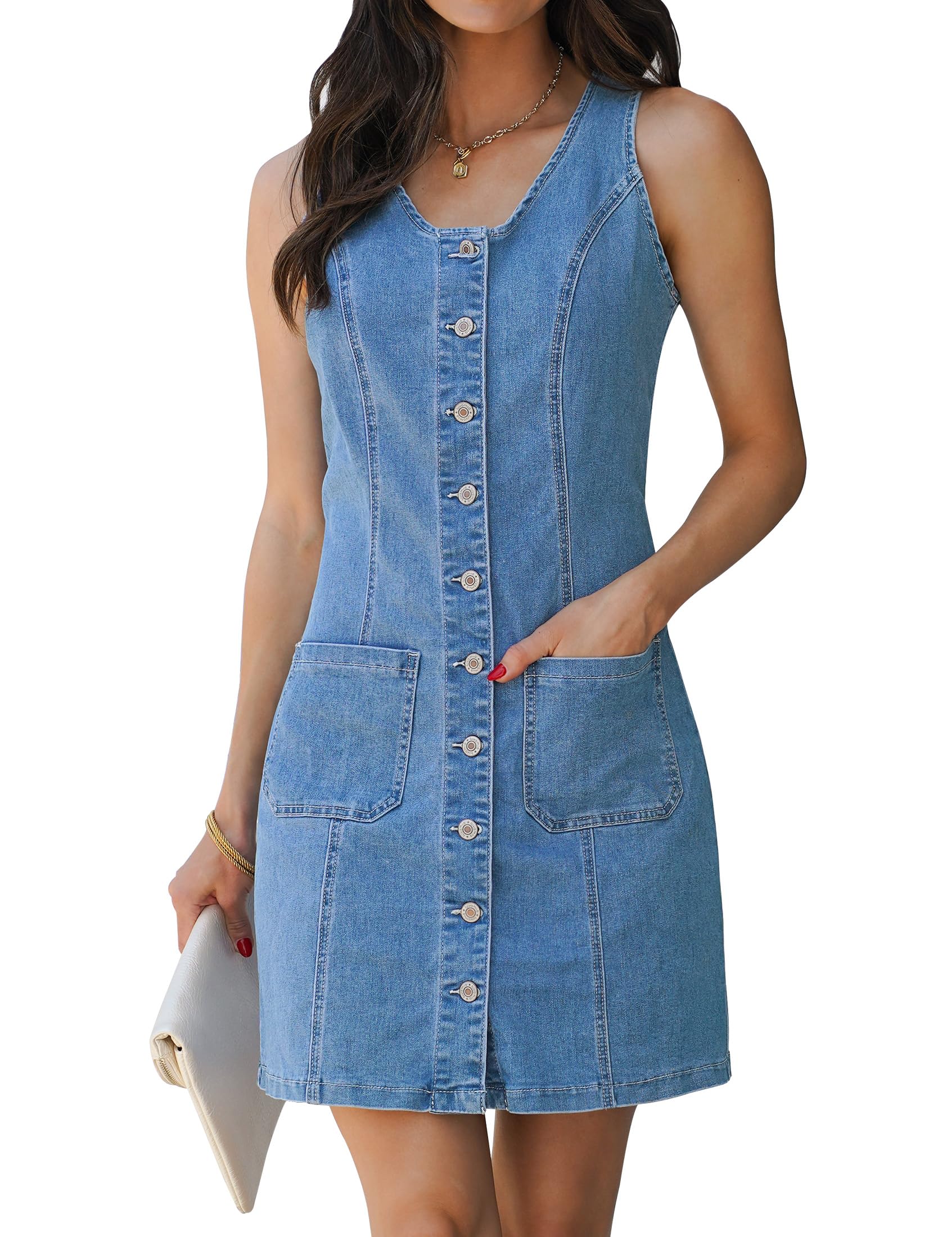 luvamia Sleeveless Denim Dress