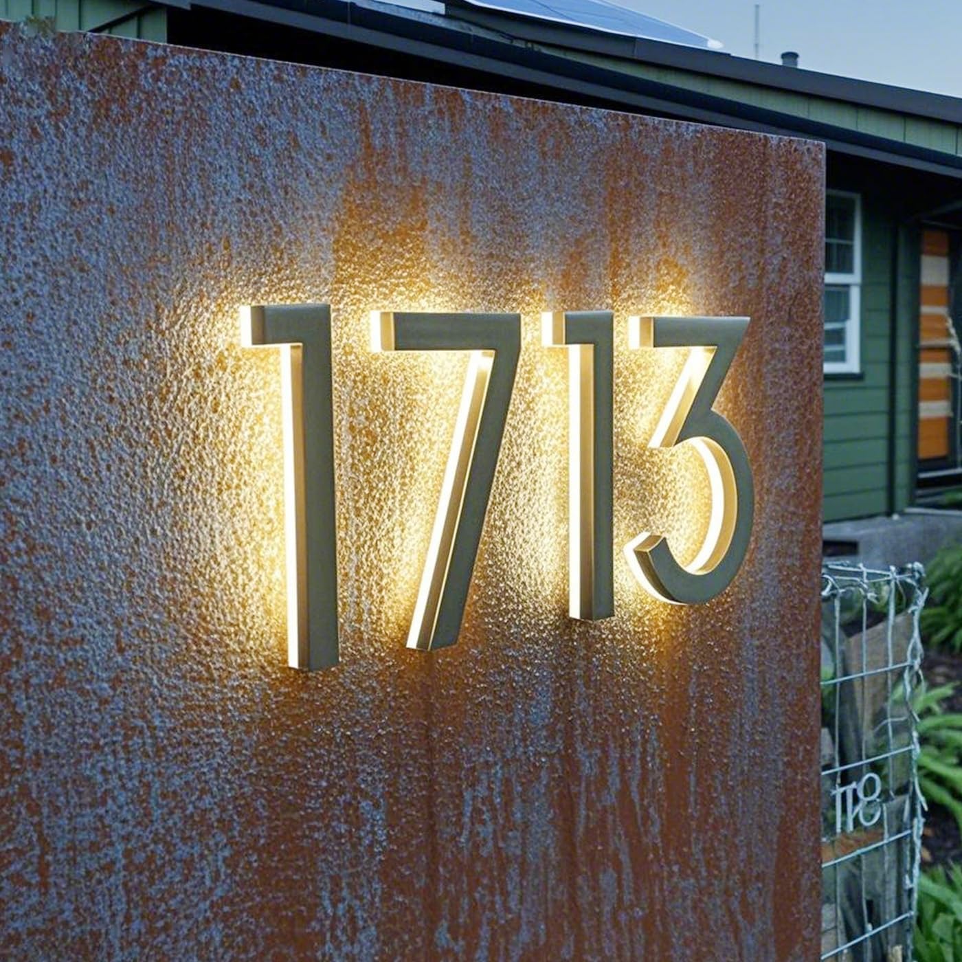 House Numbers for Outside Light Up, Large Customizable LED Backlit Address Number Signs illuminated house numbers for Home, Yard, Mailbox, Exterior