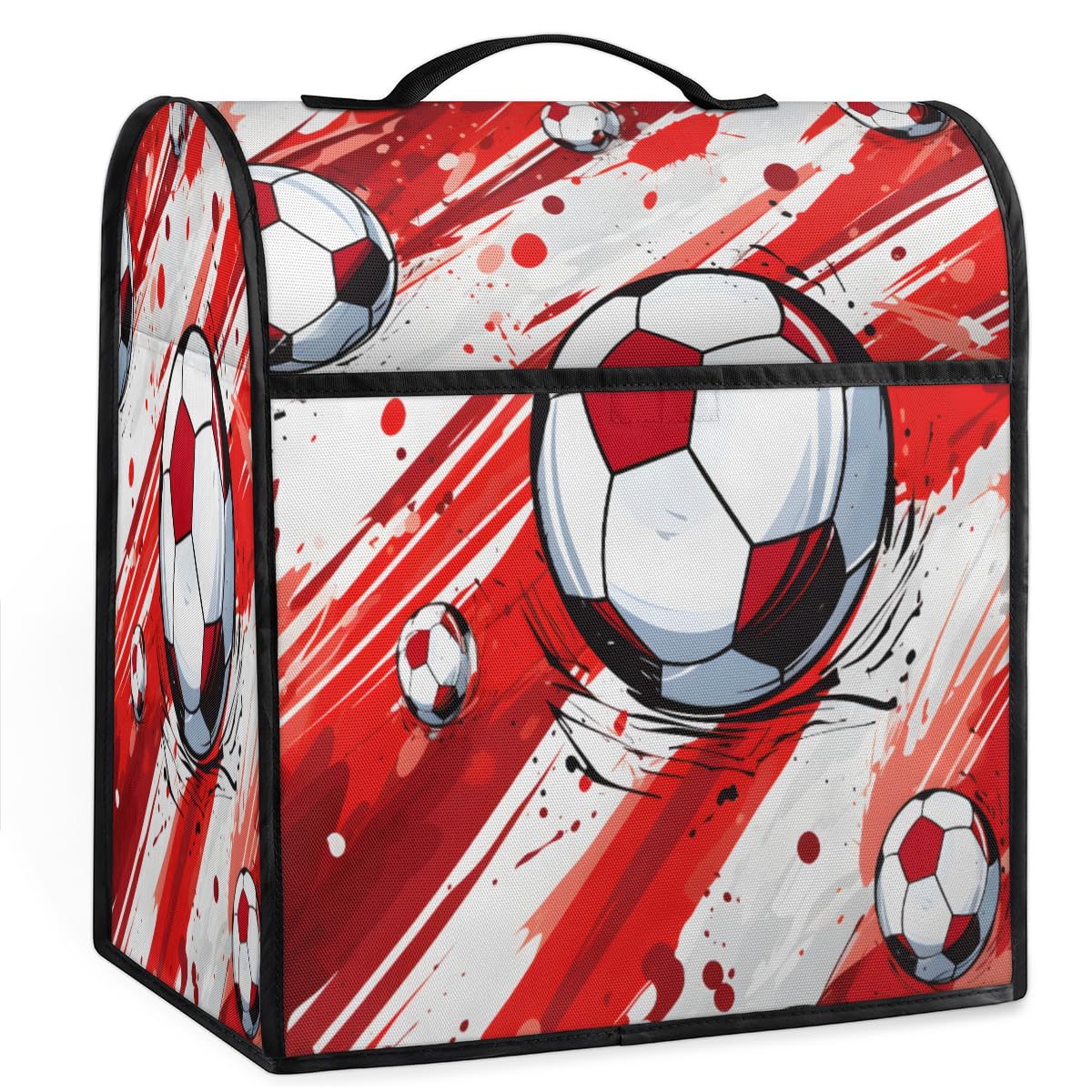 Coffee Maker Cover Soccer Theme Kitchen Appliance Covers Small Appliance Covers Blender Cover Juicer Cover Dust Covers for Kitchen Appliances with Top Handle and Pockets,Washable,B214