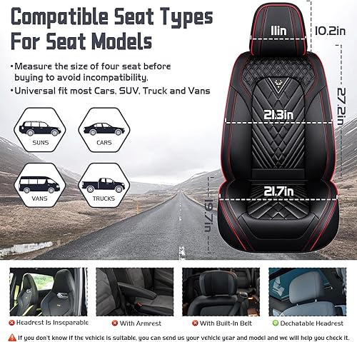 Miniatura 7 de Fundas de Asiento de Coche para Nissan Murano 2003-2026, Funda de Asiento Completa de Piel Nappa Impermeable, Protector de Asiento Automotriz