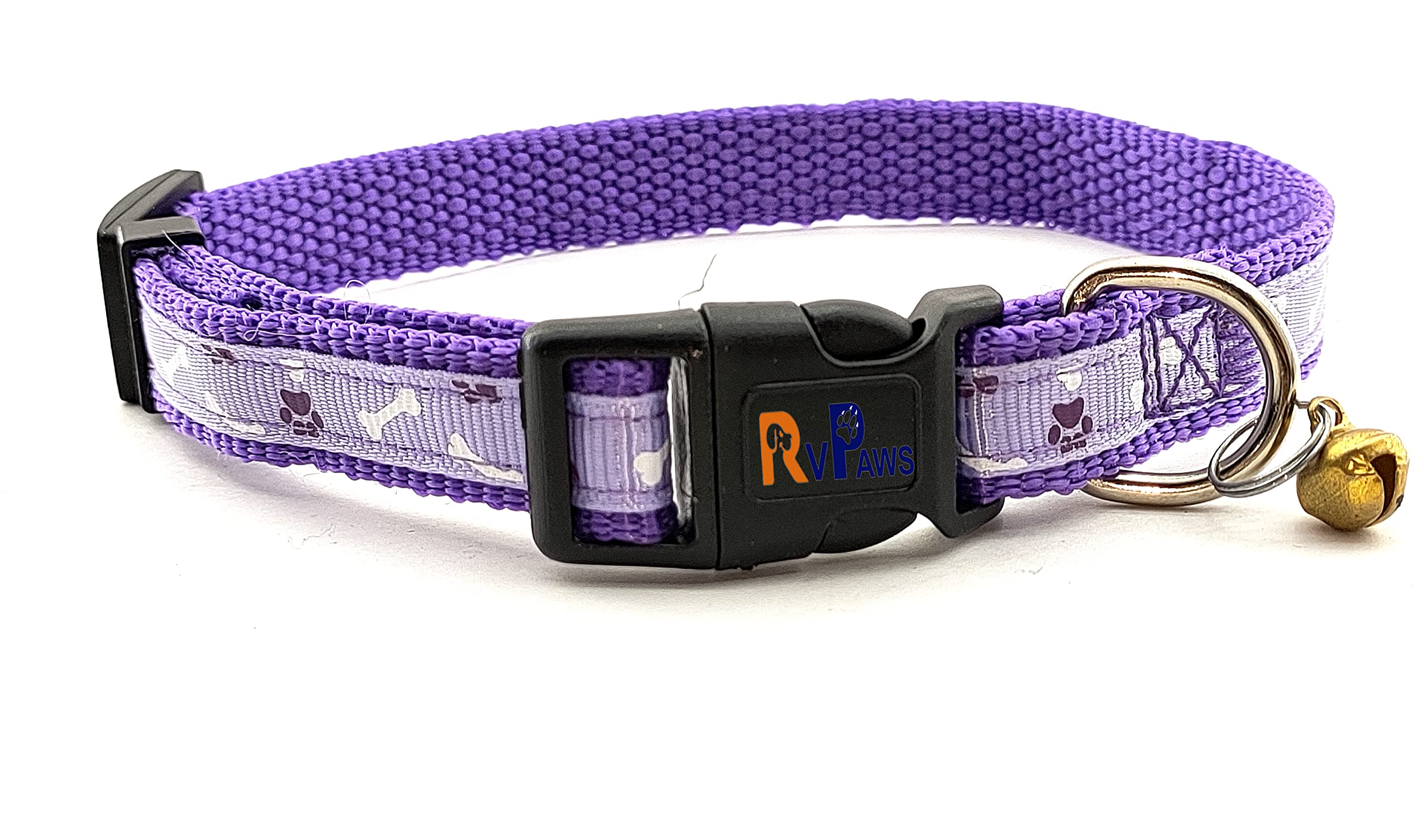 RvPaws Imported Nylon Pets Collar with Bells Adjustable Length Puppy Collar Printed Sot Nylon Collar Printed for Puppy and Small Dog Print May Vary (Purple) (B0BKZHXJ3K) Amazon Price History, Amazon Price Tracker