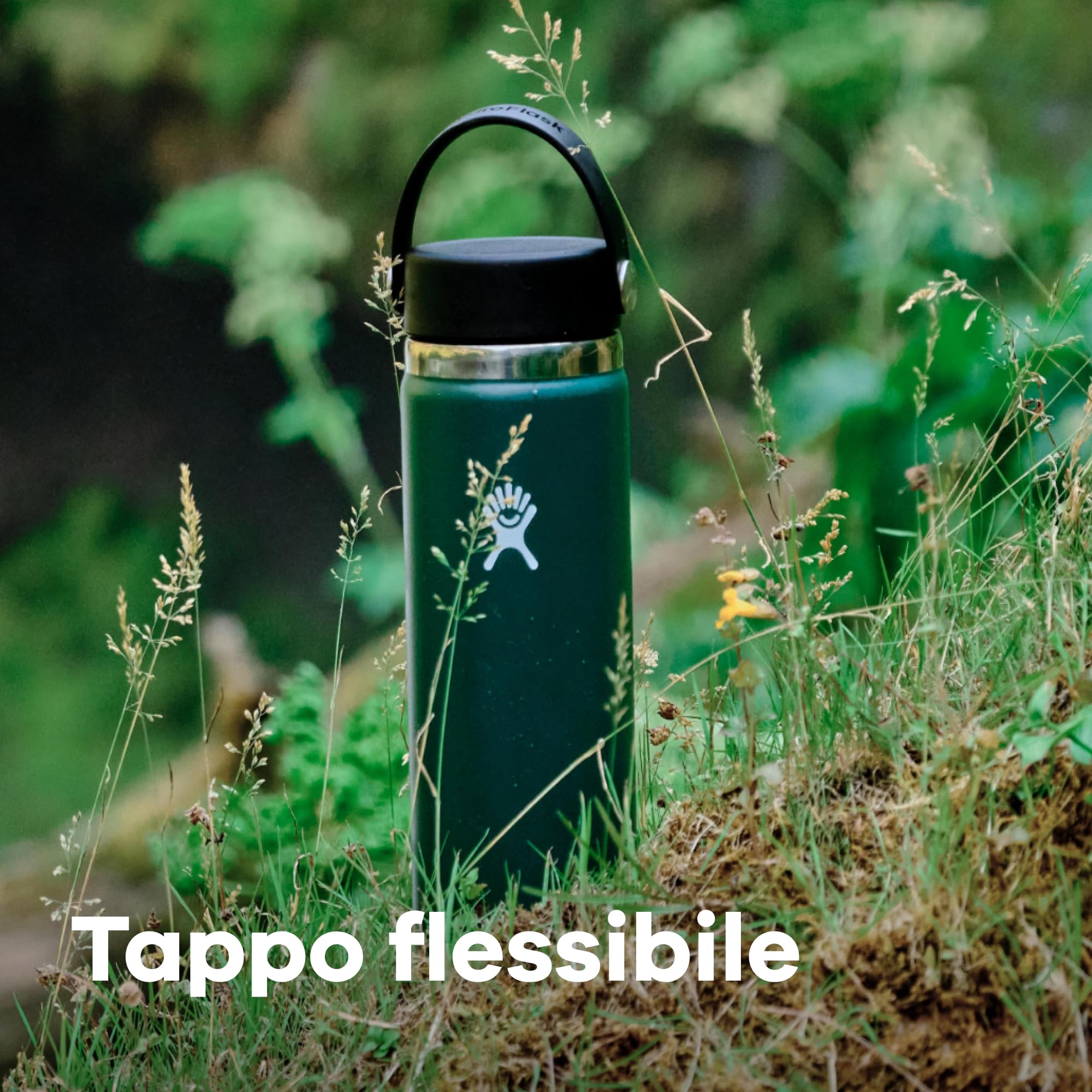 Hydro Flask - Wide Mouth - Borraccia da 1180 ml (40 oz) - Acciaio inossidabile con isolamento sottovuoto e coperchio a prova di perdite e rivestimento in polvere - Wide Mouth - White