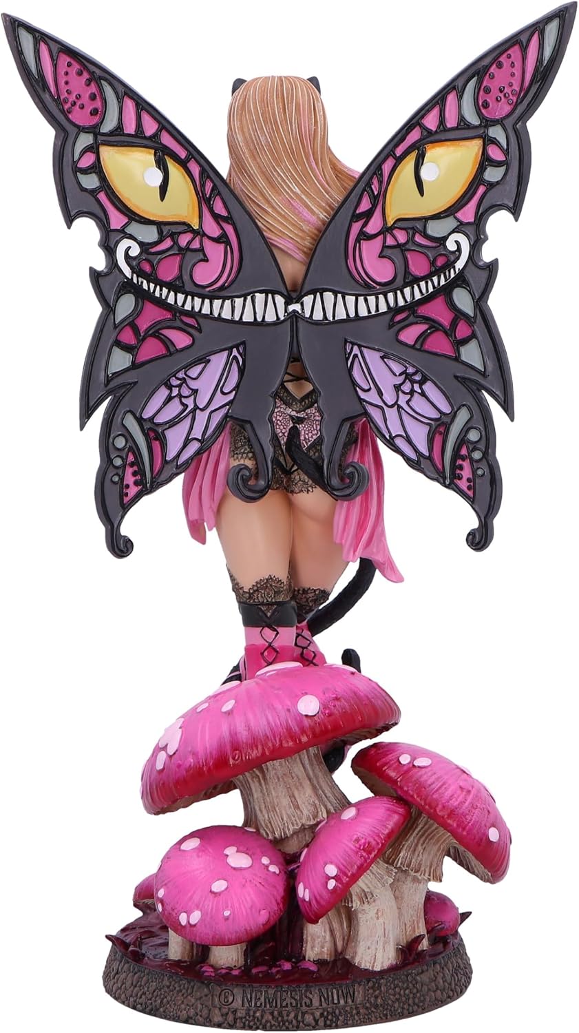 Nemesis Now Cheshire Cat Figurine - Wonderland Fairy 24cm, Resin, Pink, Alice in Wonderland Themed Fairy Ornament, Cheshire Cat Fantasy Fairy, Cast in The Finest Resin, Expertly Hand-Painted image 3