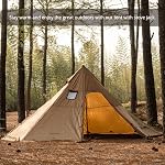 Tente chaude avec sortie pour poêle 4-8 personnes Grande tente tipi pour camping en famille