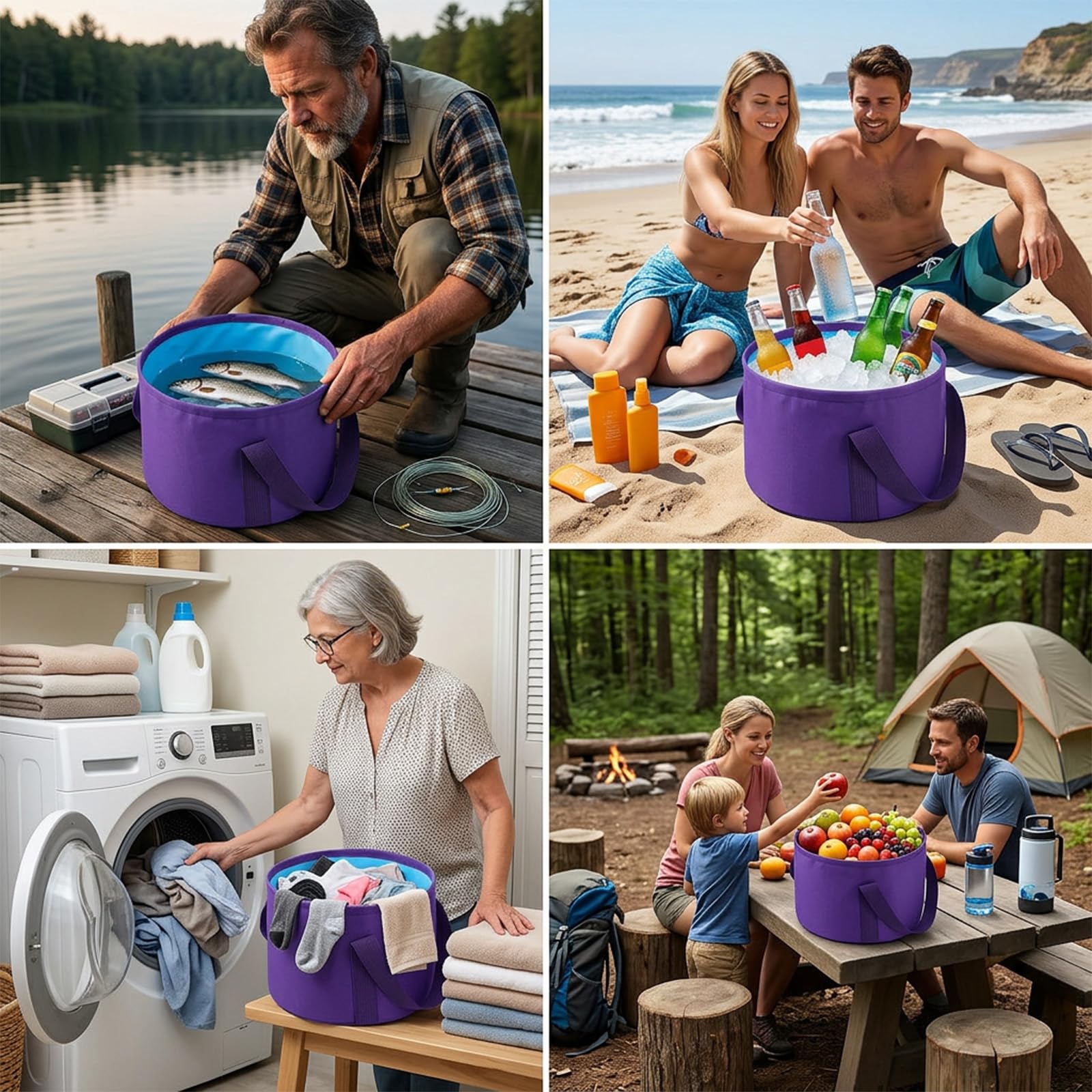 Larrel Cubo plegable para remojar los pies, piscina spa portátil de viaje, baño de pies exterior