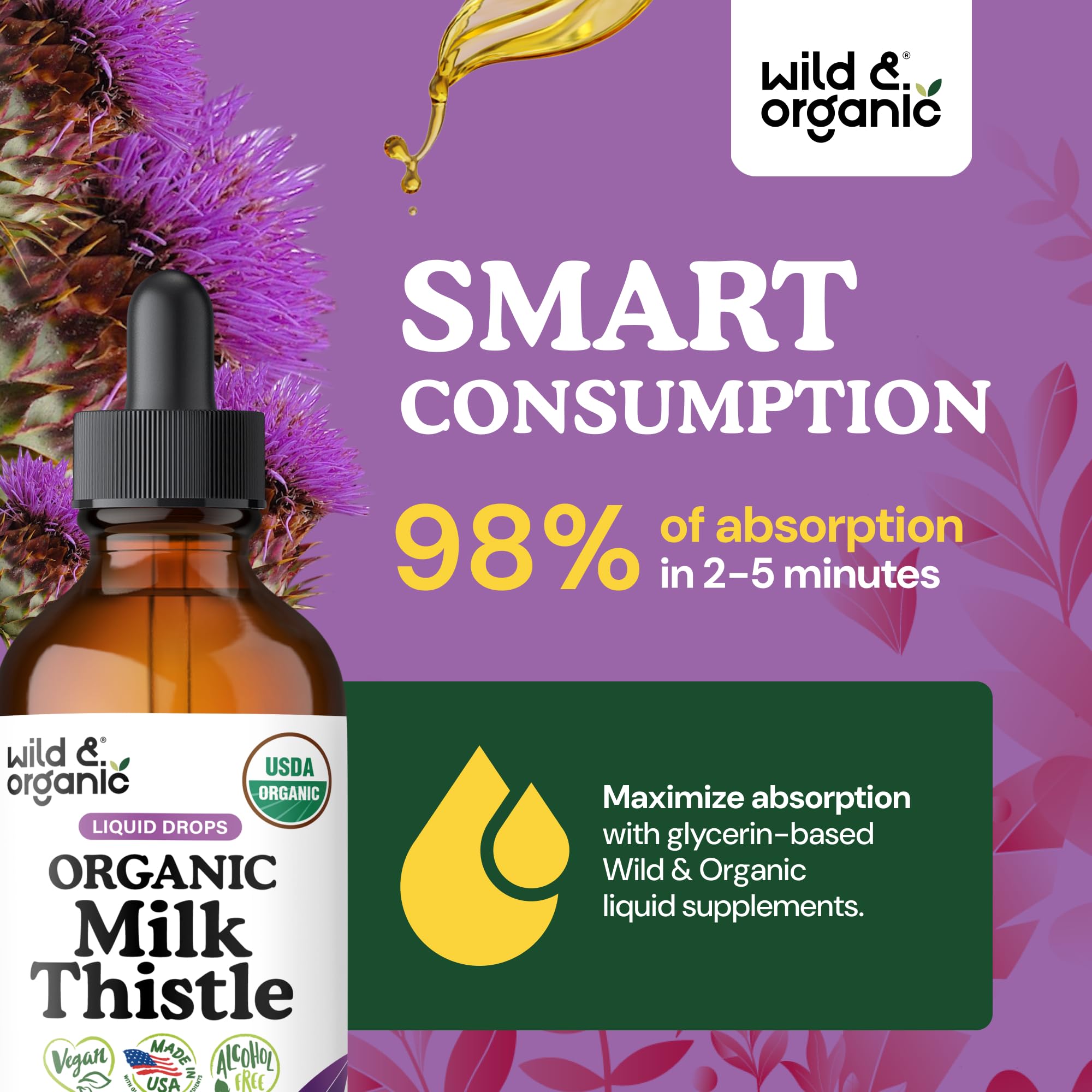 USDA Organic Milk Thistle Liquid Drops - Liver Cleanse Support - 4 oz — Amazon image 4