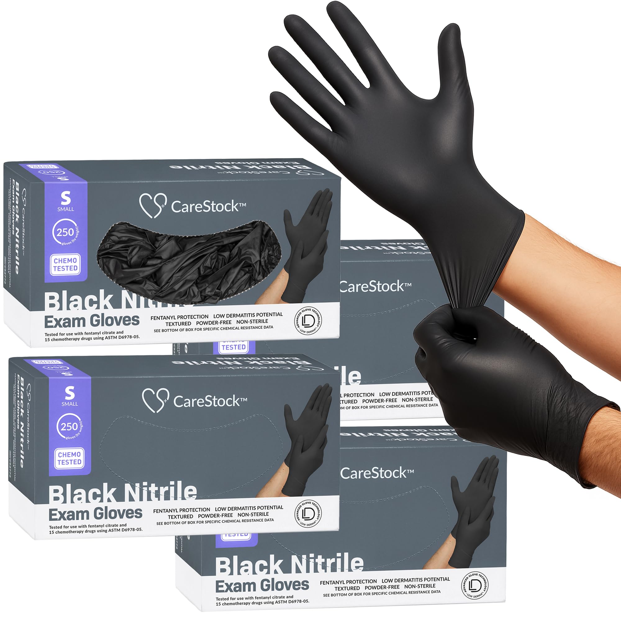 Amazon.com: CareStock Black Nitrile Gloves Small [250 Count] – 2