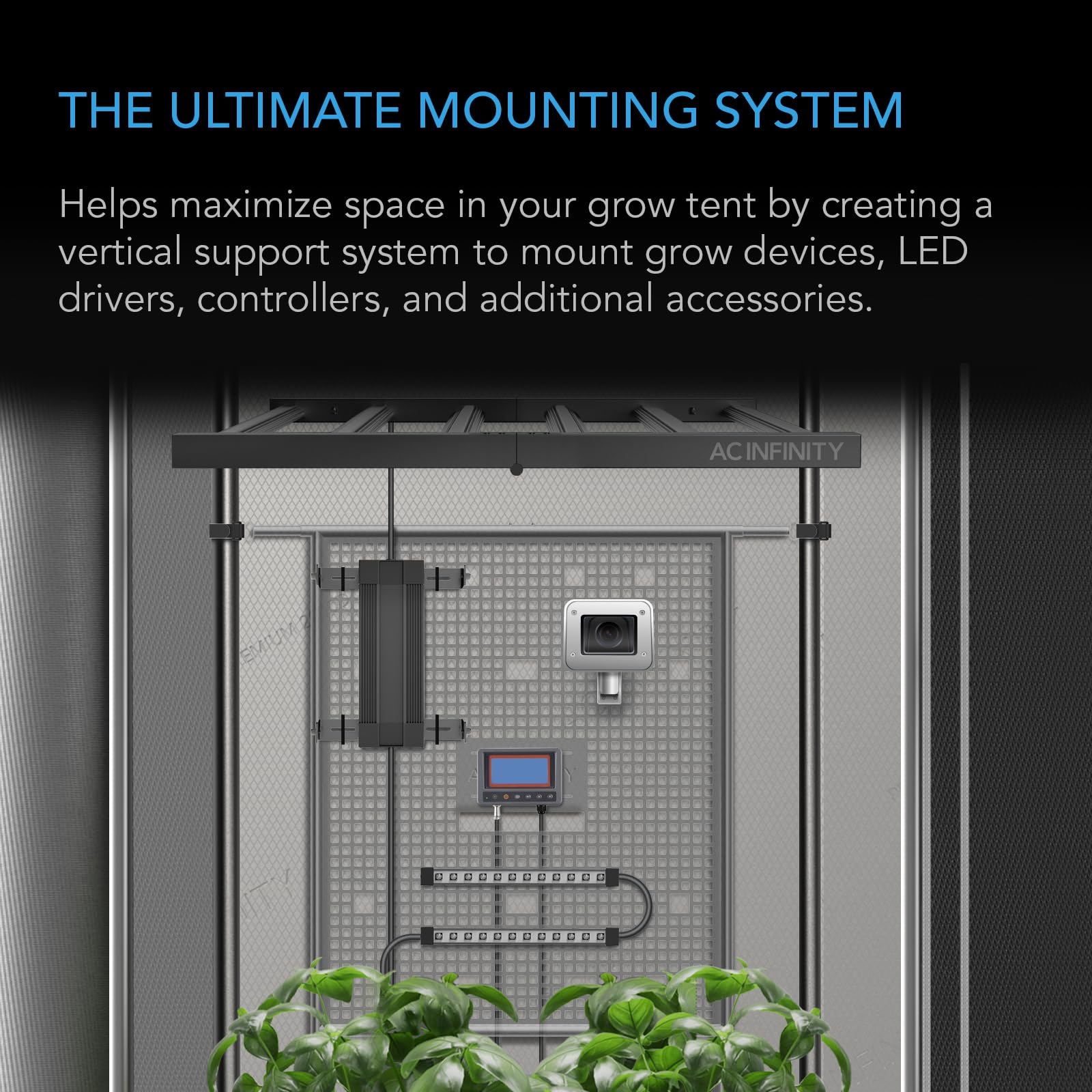 AC Infinity Gear Board, Grow Tent Equipment Board w/ Cable Management Slots