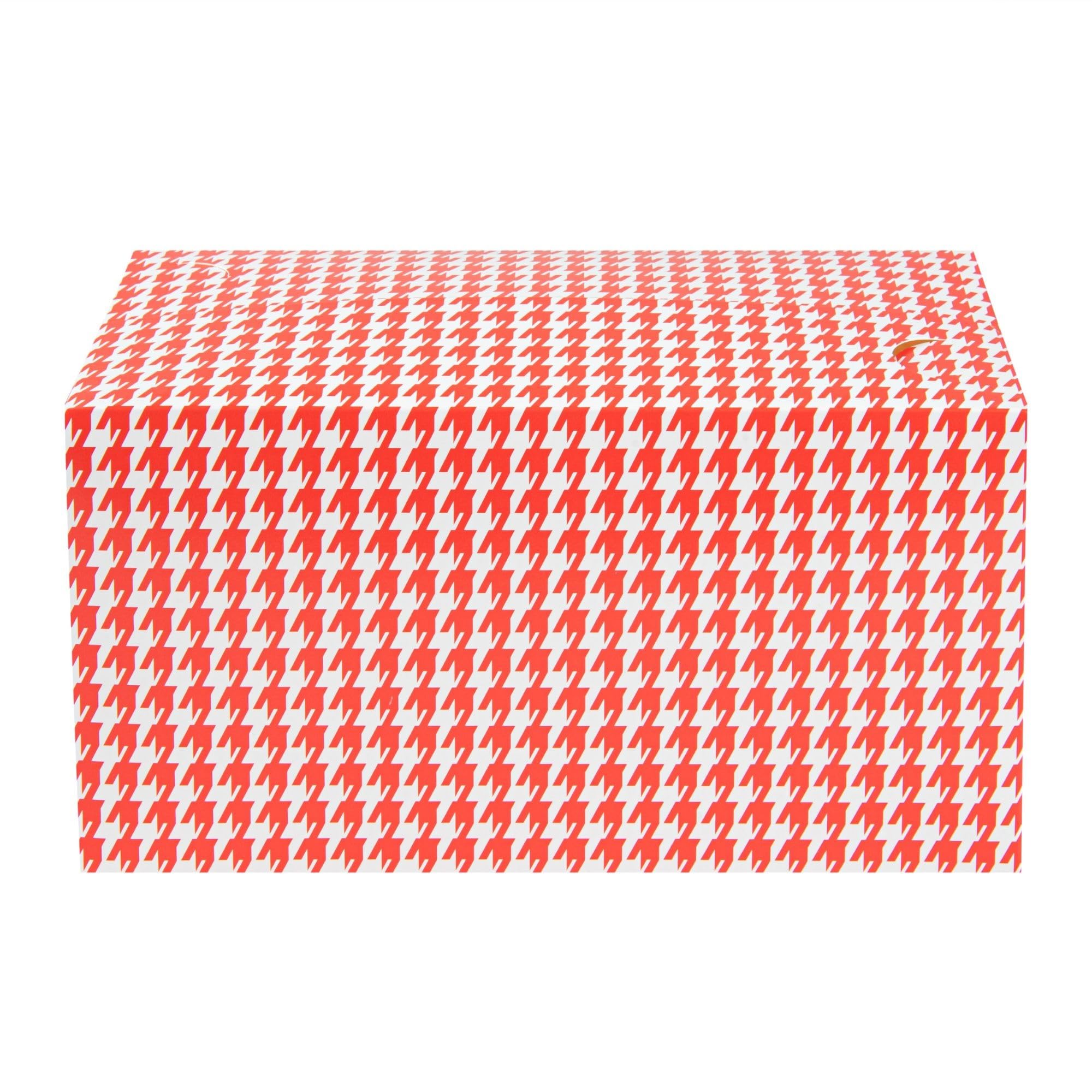 Bio Tek - Cajas para llevar de 80 onzas, 100 recipientes rectangulares para alimentos, cierre superior rápido, desechables, contenedores de papel de pata de gallo rojo, para hamburguesas o pollos