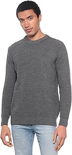 سويتر رجالي أساسي بقصة عادية ورقبة دائرية من فاير وود، أكريليك