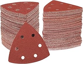 STEBRUAM Triangl Poncag, 60 Sanding Triangles, 6 Holes, Grit, 80 Grit, Triangular Sanding Paper for Triangle Sanders