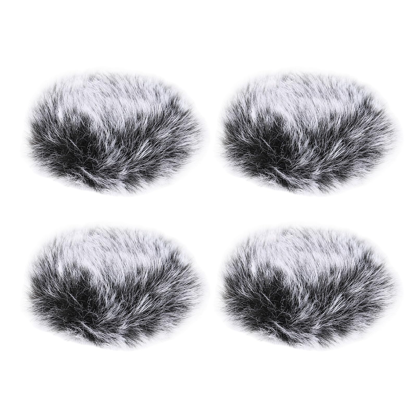 PATIKIL Furry Microphone Windscreen 25mm x 56mm Mic Cover Windshield for Indoor Outdoor Microphone Gradual Black 4 Pack