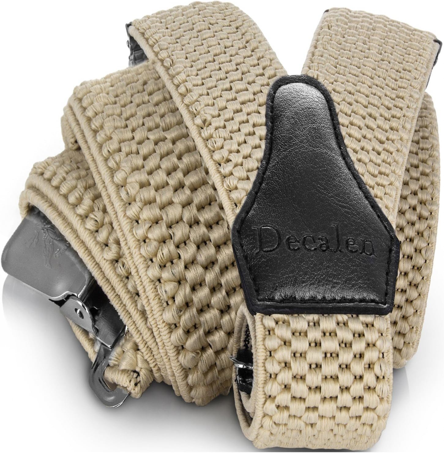 DecalenMens Braces with Very Strong Clips Heavy Duty Suspenders One Size Fits All Wide Adjustable and Elastic Y Style